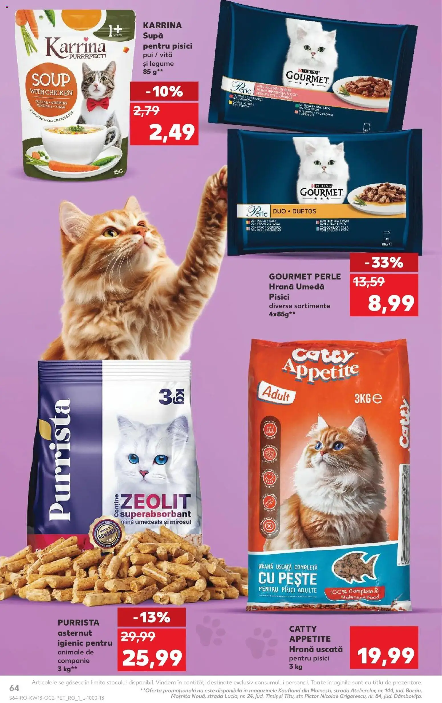 Noul catalog Kaufland – valabil de la 25.03.2026 | Pagină: 64 | Produse: Hacıyatmaz Kedi Oyuncağı, Pește, Legume, Sos