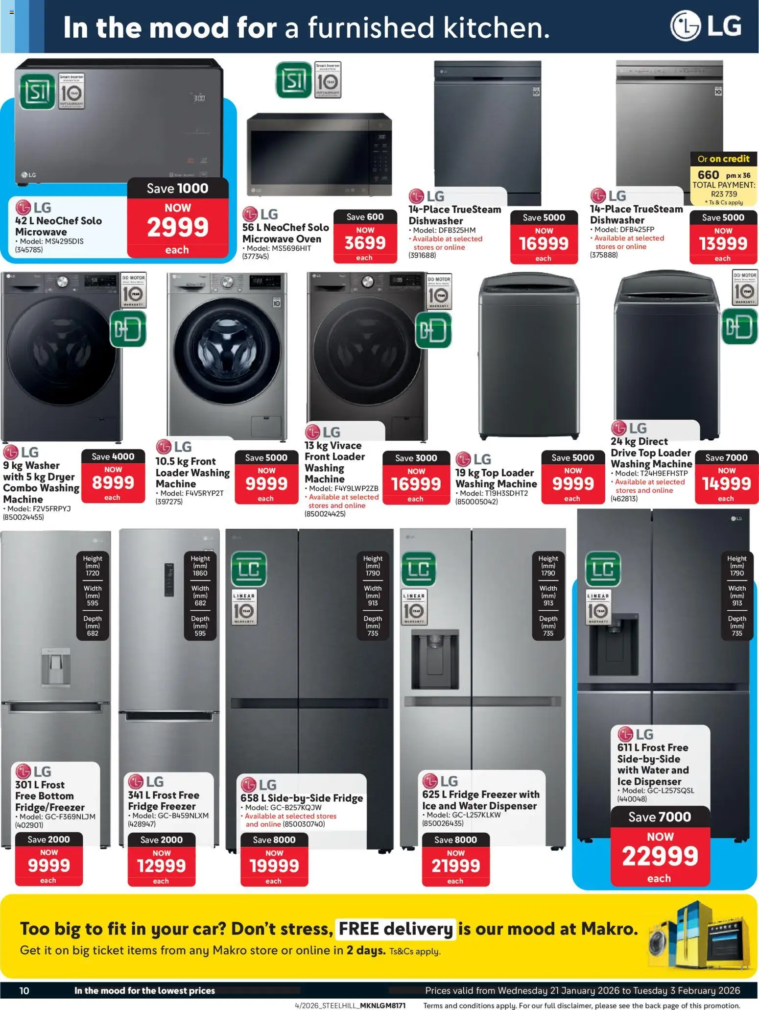 New Makro catalogue – valid from 21.01.2026 | Page: 10 | Products: Freezer, Dryer, Dishwasher, Fridge