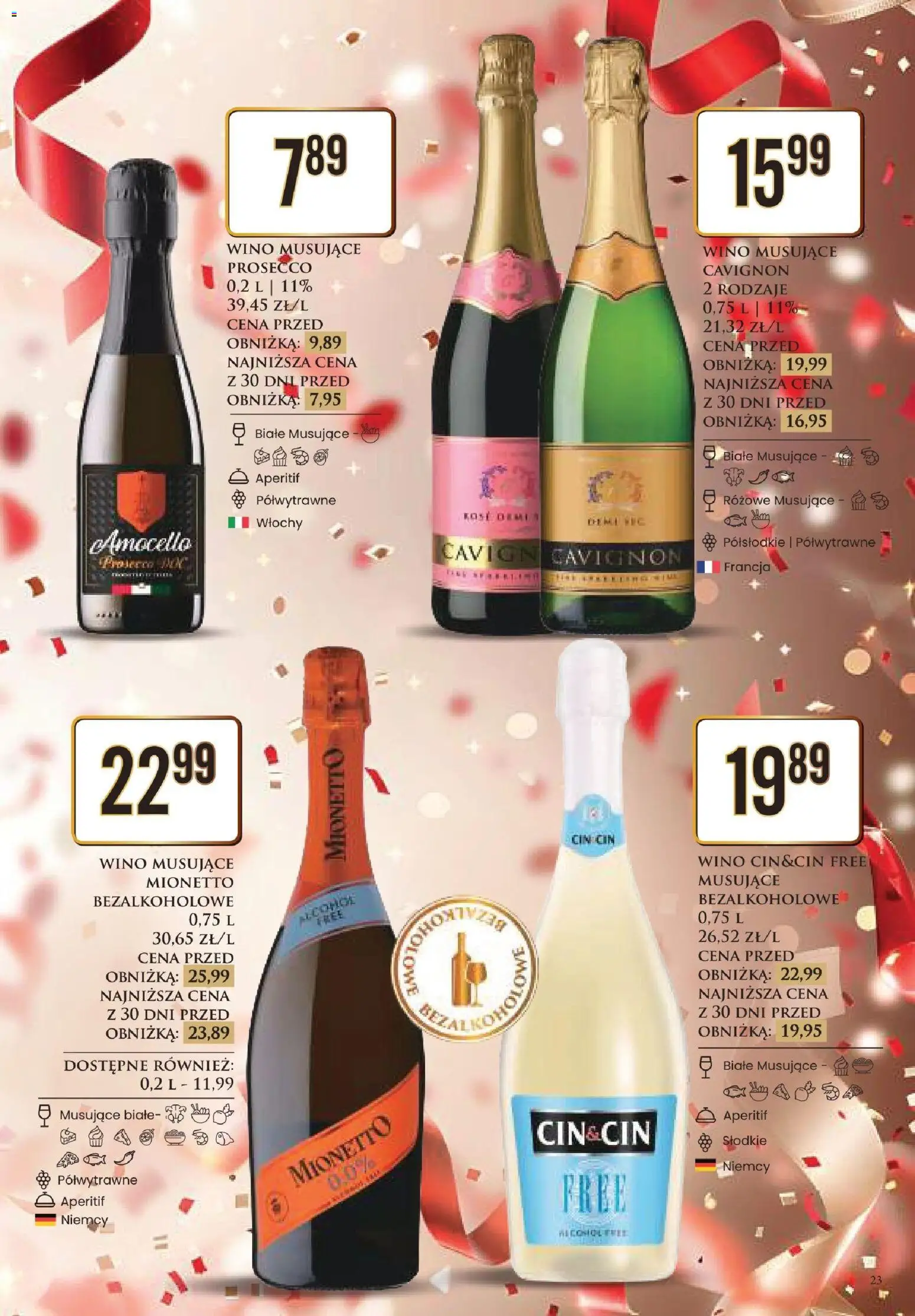 Dino Gazetka alkoholowa od 27.12.2025 | Strona: 23 | Produkty: Wino, Prosecco