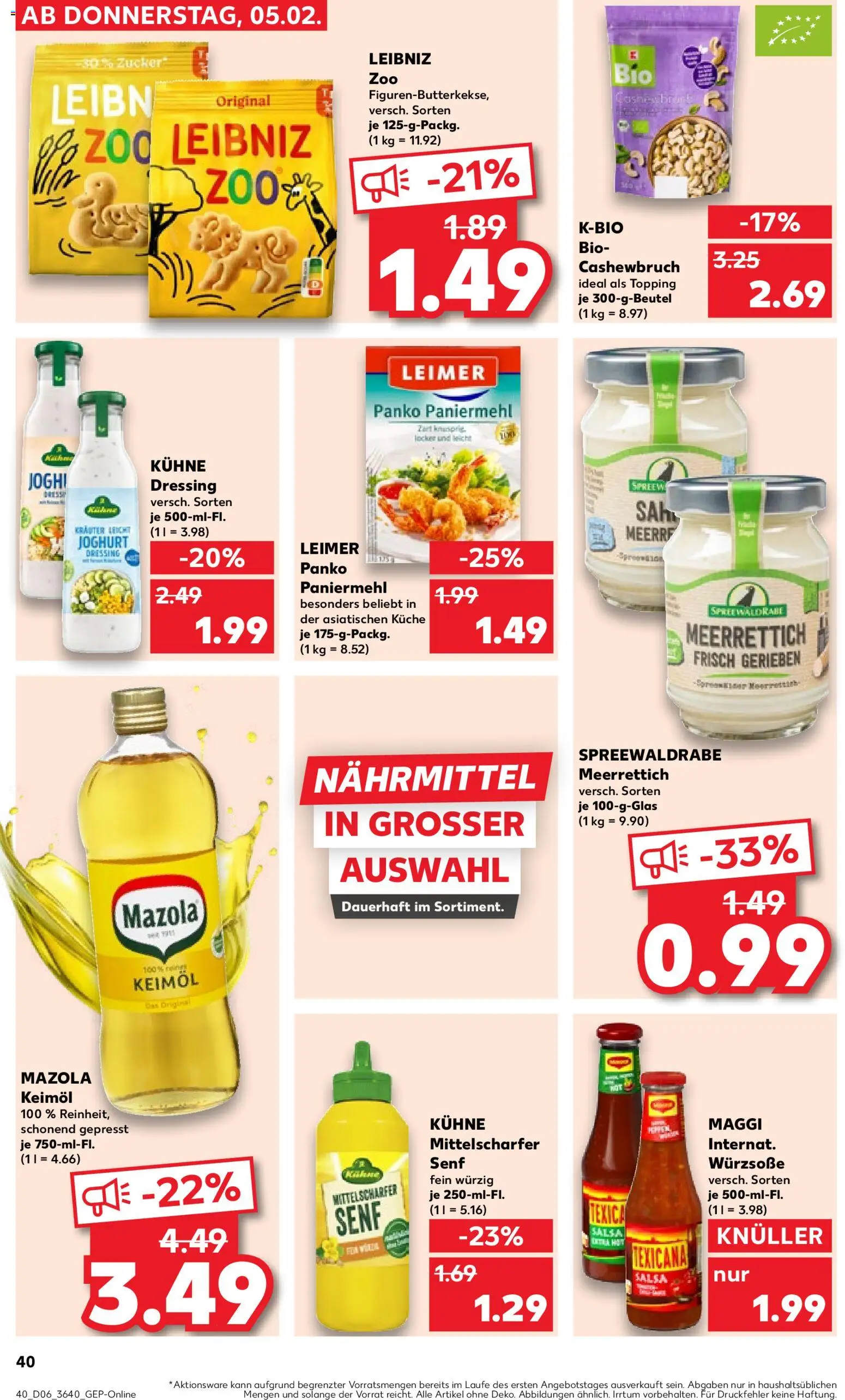 Kaufland Prospekt 	 – gültig ab 05.02.2026 | Seite: 40 | Produkte: Joghurt, Küche, Dressing, Zucker