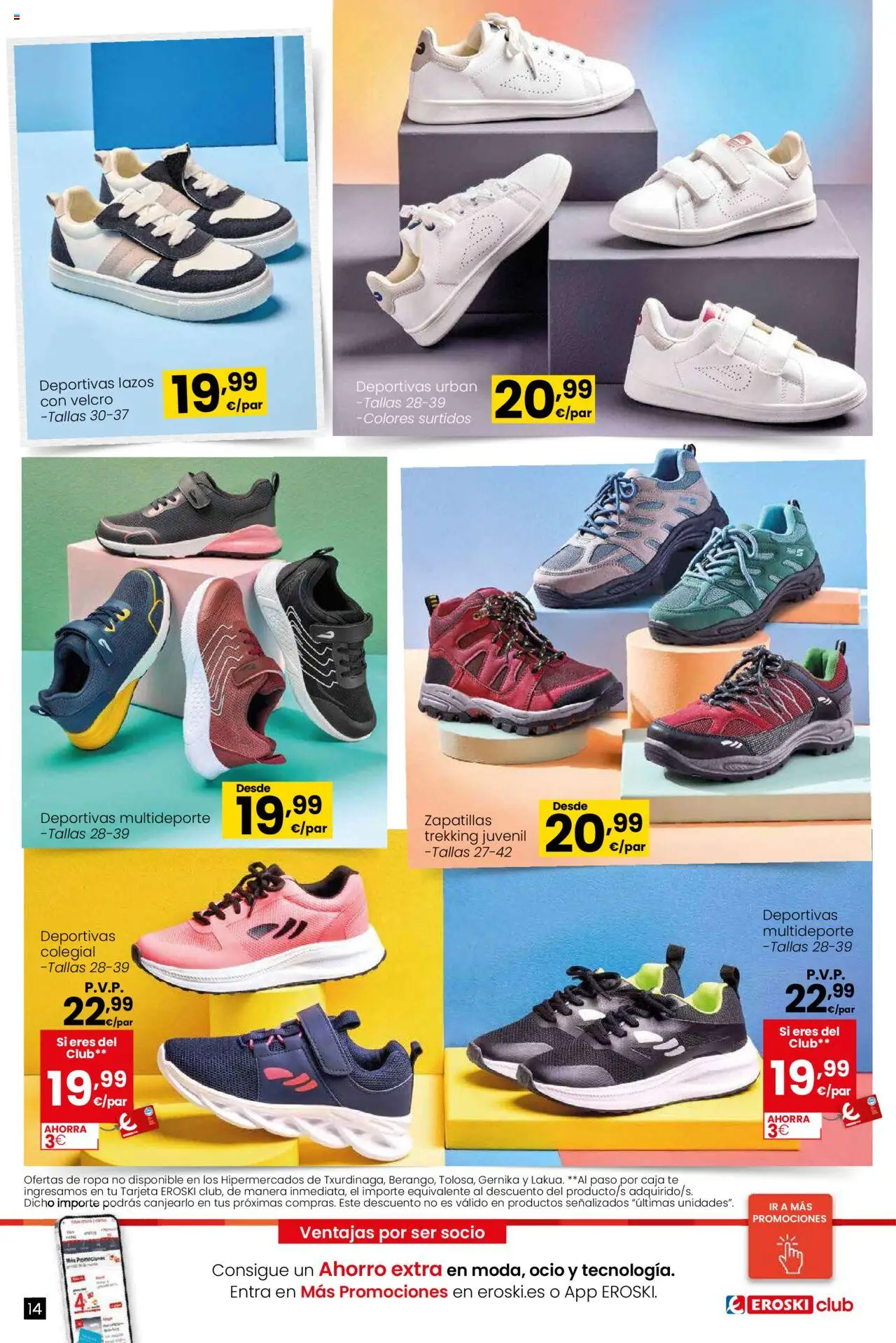 Eroski - Vuelta al cole │ válido desde el 21.08.2025 | Página: 14 | Productos: Zapatillas, Té, Ropa, Caja
