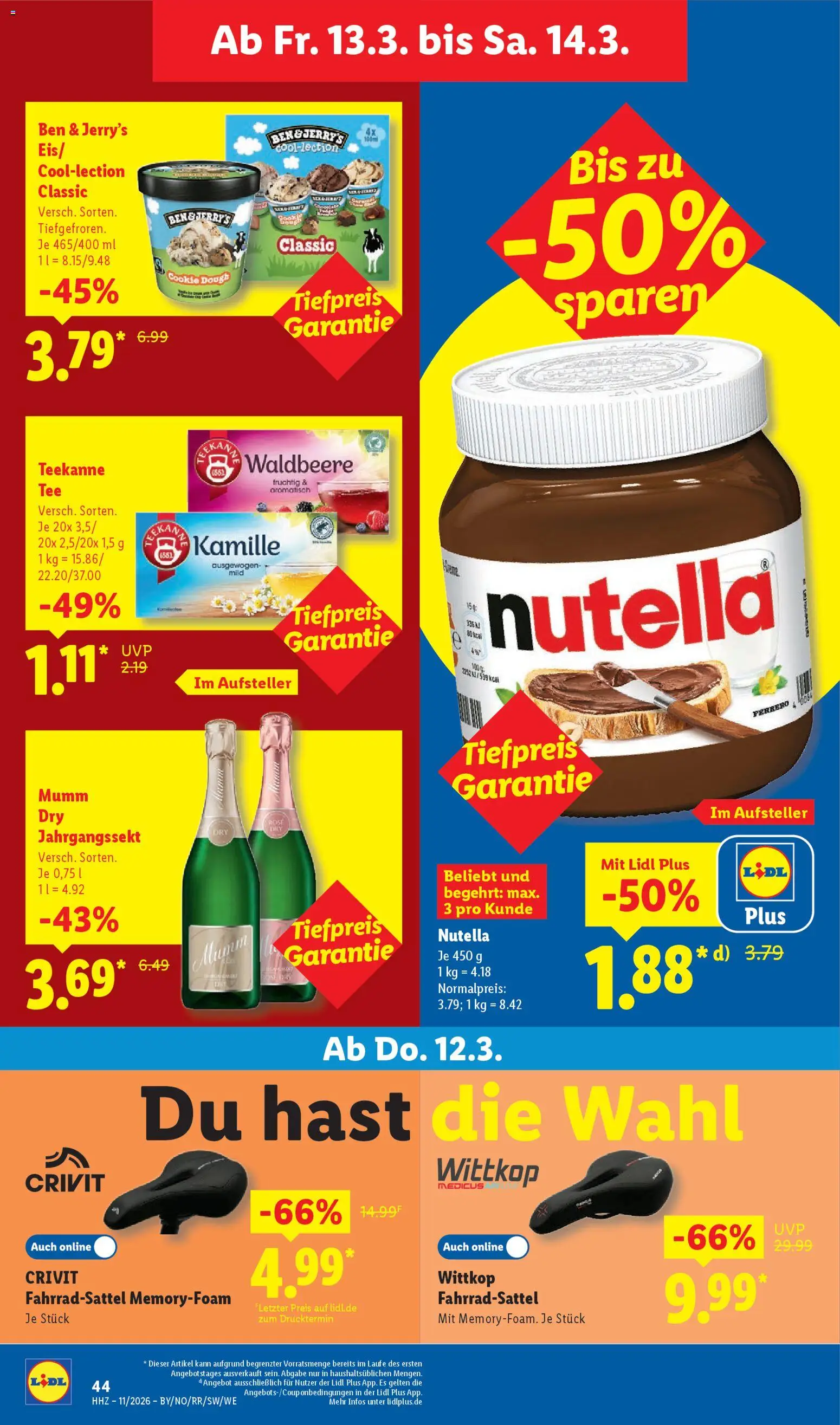 Lidl Prospekt Gedern – gültig ab 09.03.2026 | Seite: 68 | Produkte: Nutella, Ben & Jerry's, Teekanne