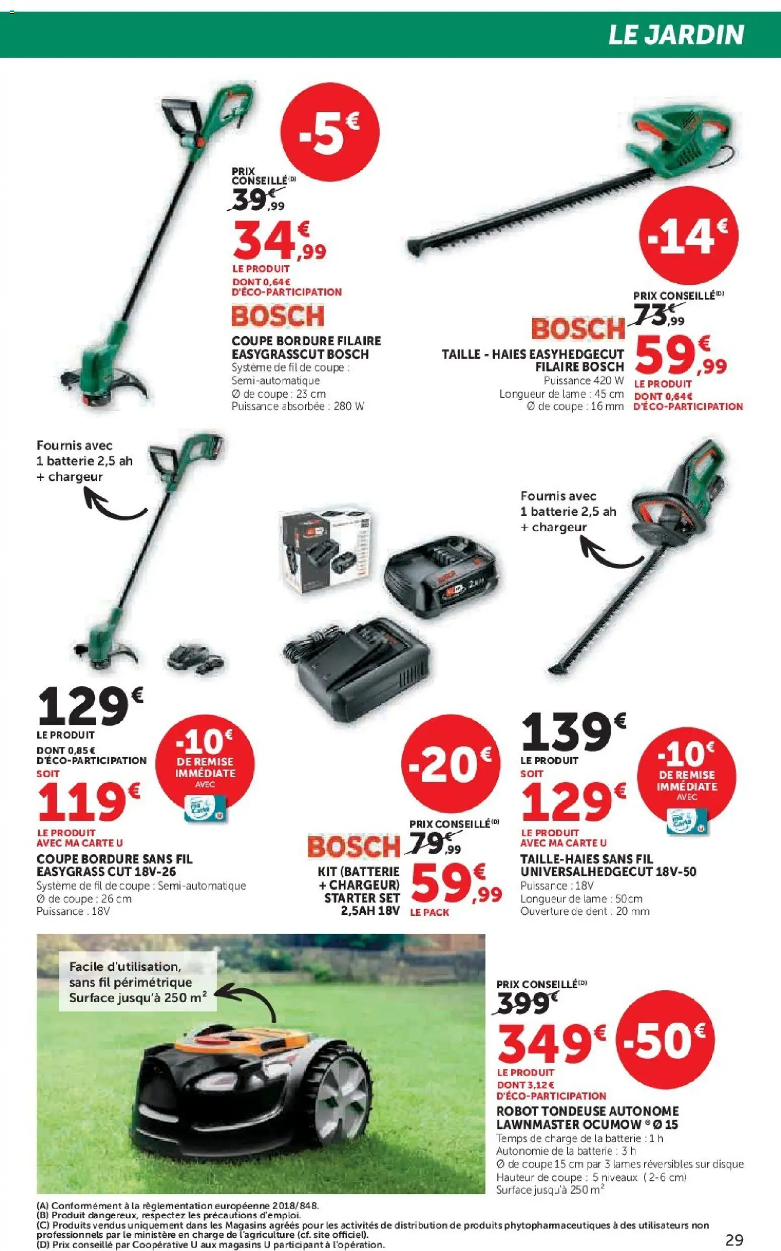 {H1} | Page: 29 | Produits: Coupe bordure, Robot, Tondeuse, Batterie