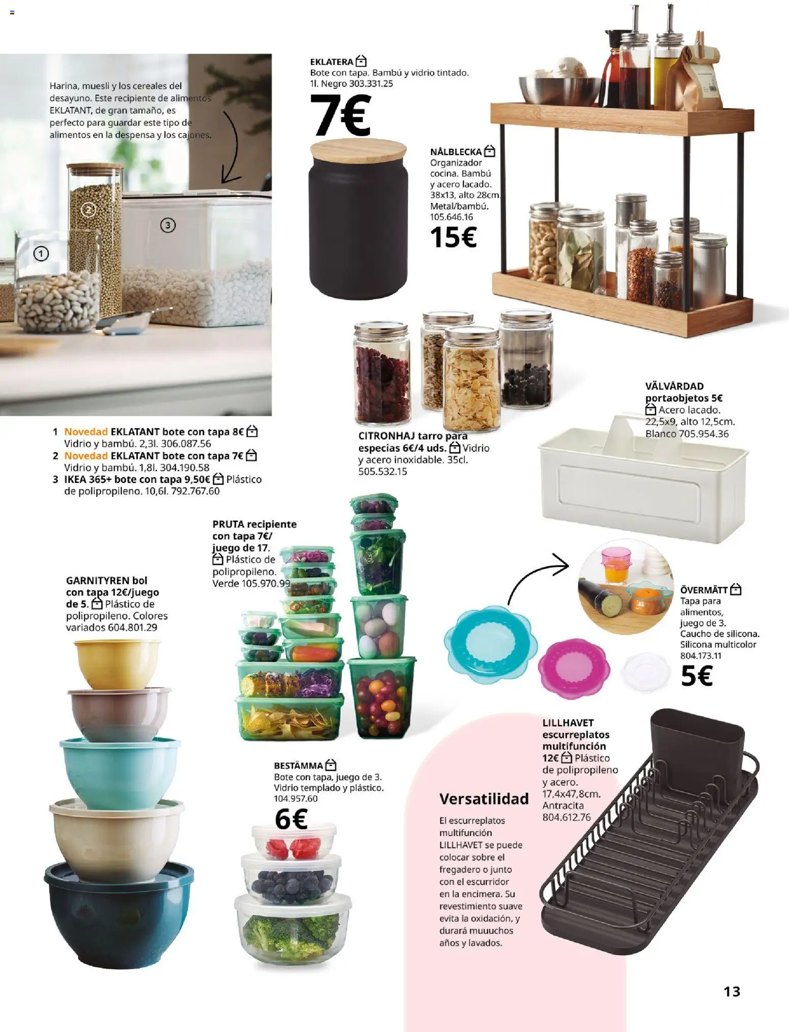Catálogo IKEA Organización en el hogar │ válido desde el 15.01.2026 | Página: 13 | Productos: Fregadero, Organizador, Cereales, Κούβα