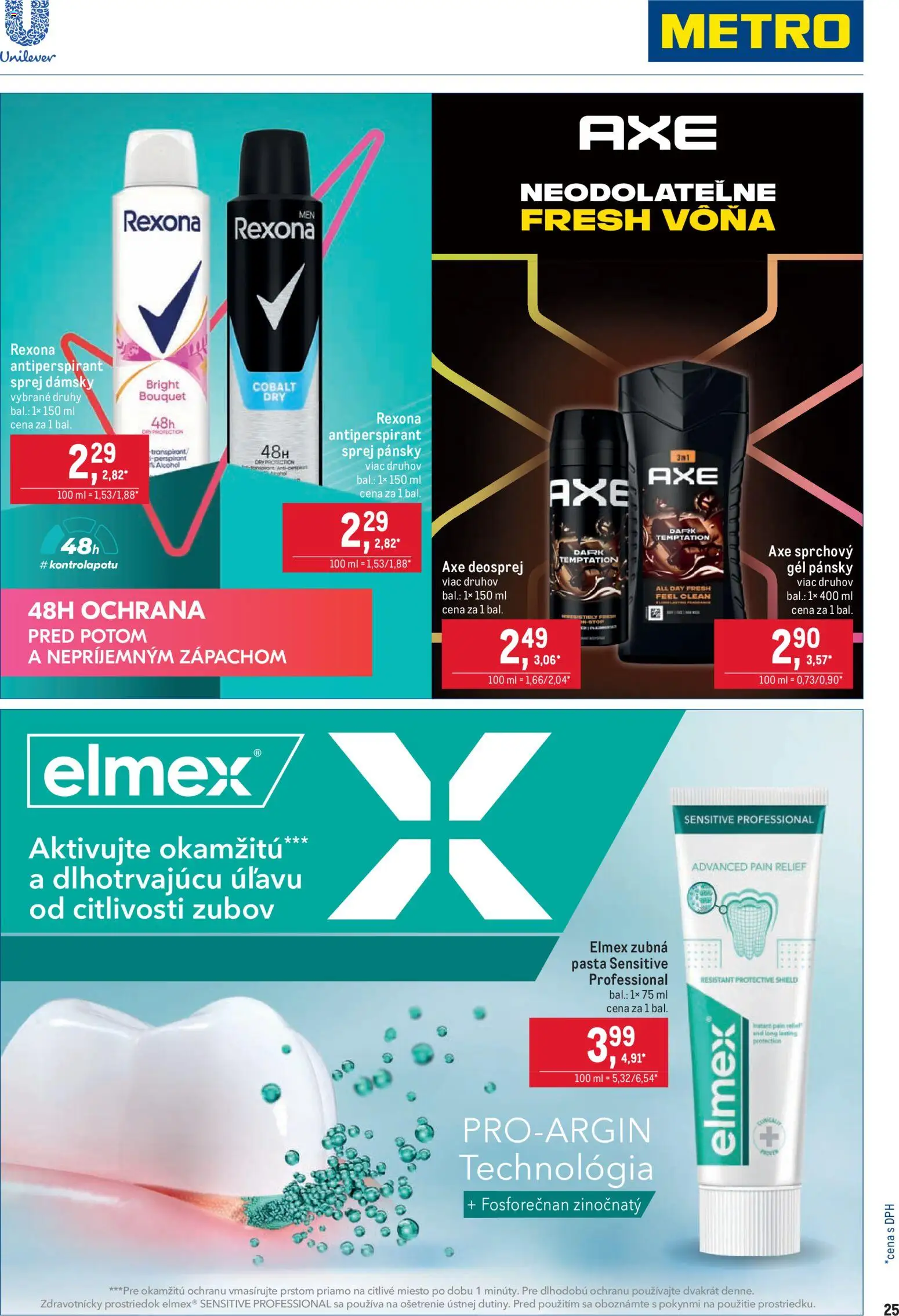 Nové Metro akcie – leták je platný od 25.03.2026 | Strana: 25 | Produkty: Antiperspirant, Zubná pasta