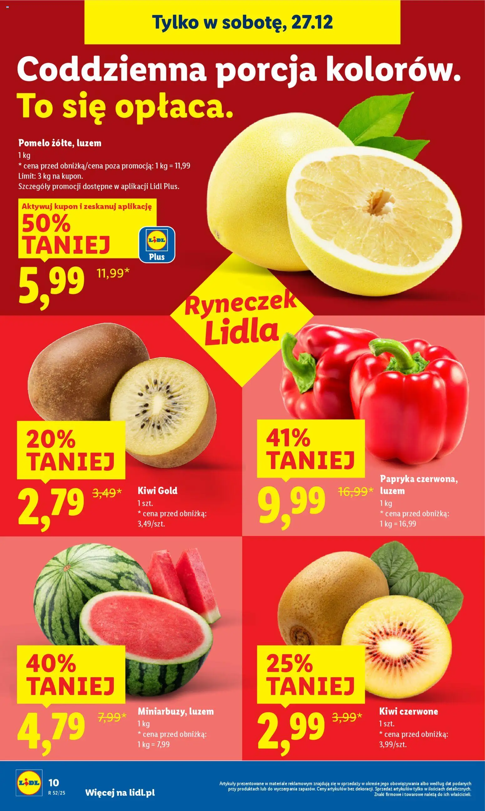 Lidl Gazetka od 27.12.2025 | Strona: 10 | Produkty: Pomelo, Papryka, Kiwi