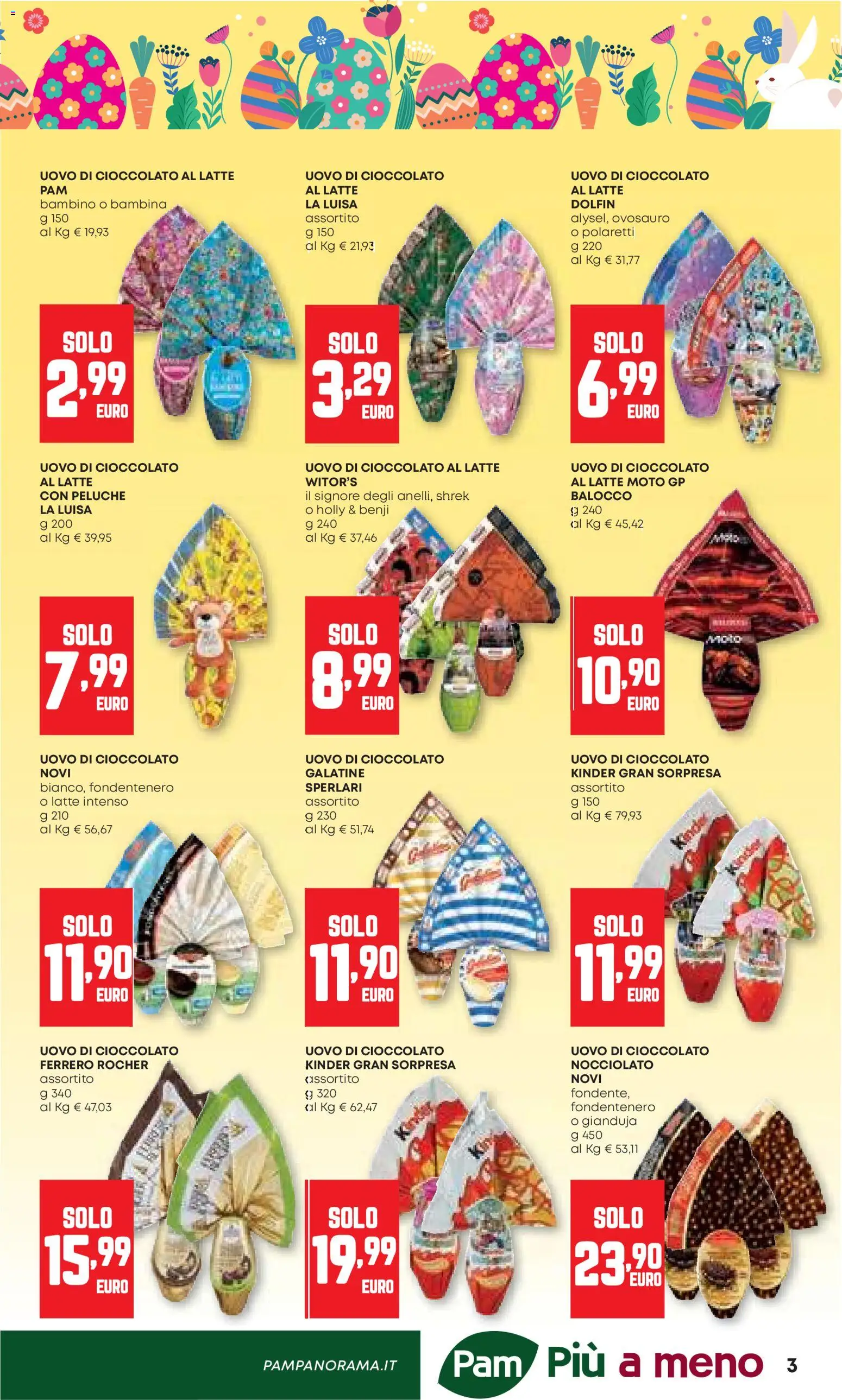 Volantino PAM del 26.03.2026 | Pagina: 3 | Prodotti: Peluche, Cioccolato, Latte