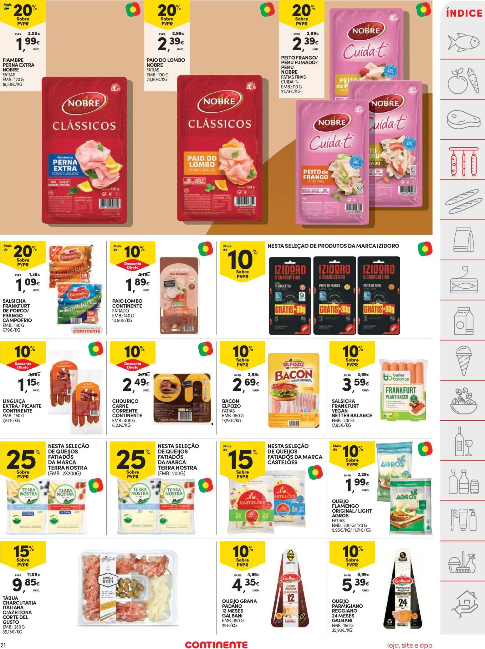 Continente folheto │ válido de 17.02.2026 | Página: 21 | Produtos: Peito de frango, Frango, Chouriço, Proteina