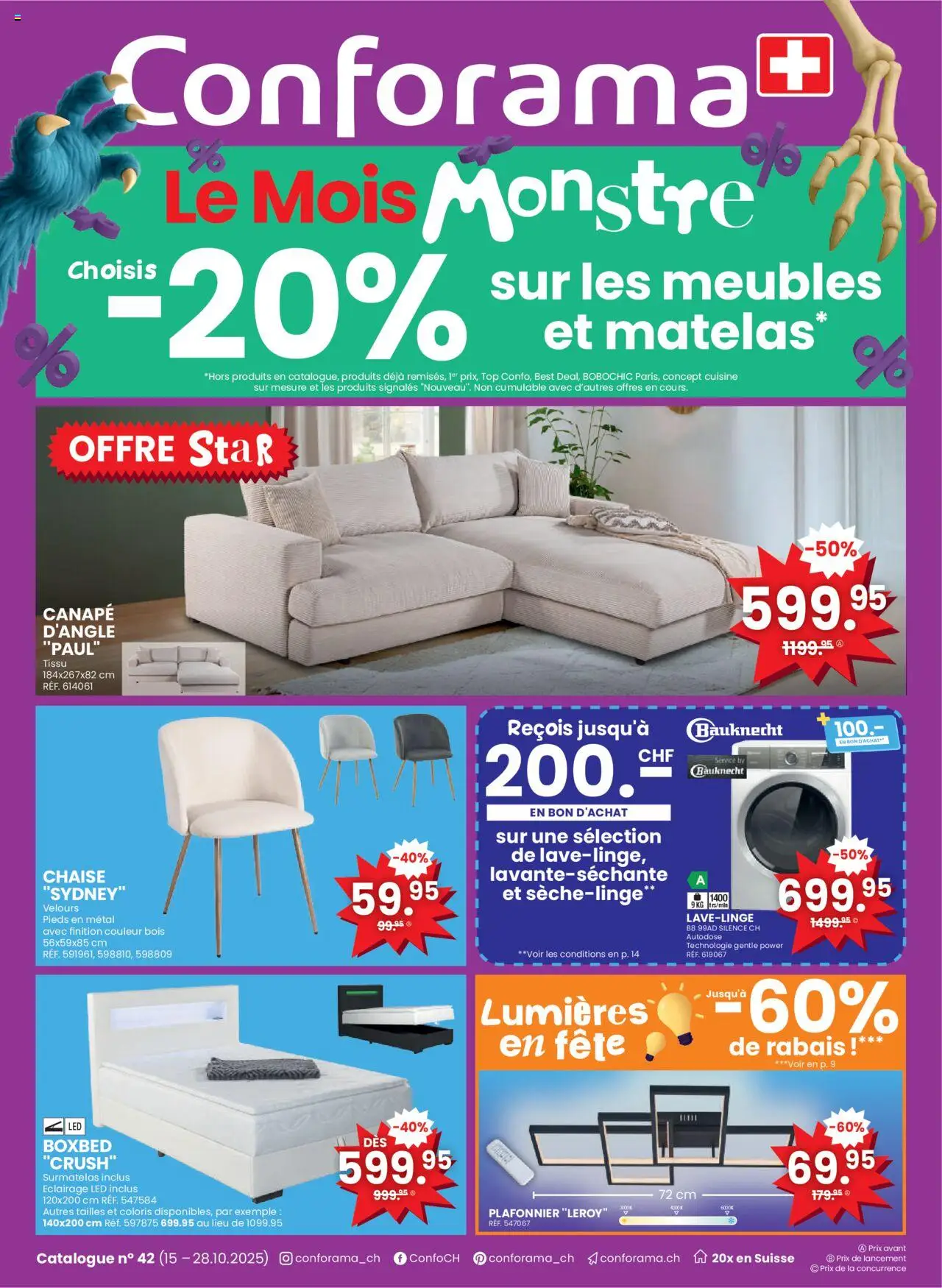 Conforama Aktionen FR – gültig ab 15.10.2025 | Seite: 1 | Produkte: Top