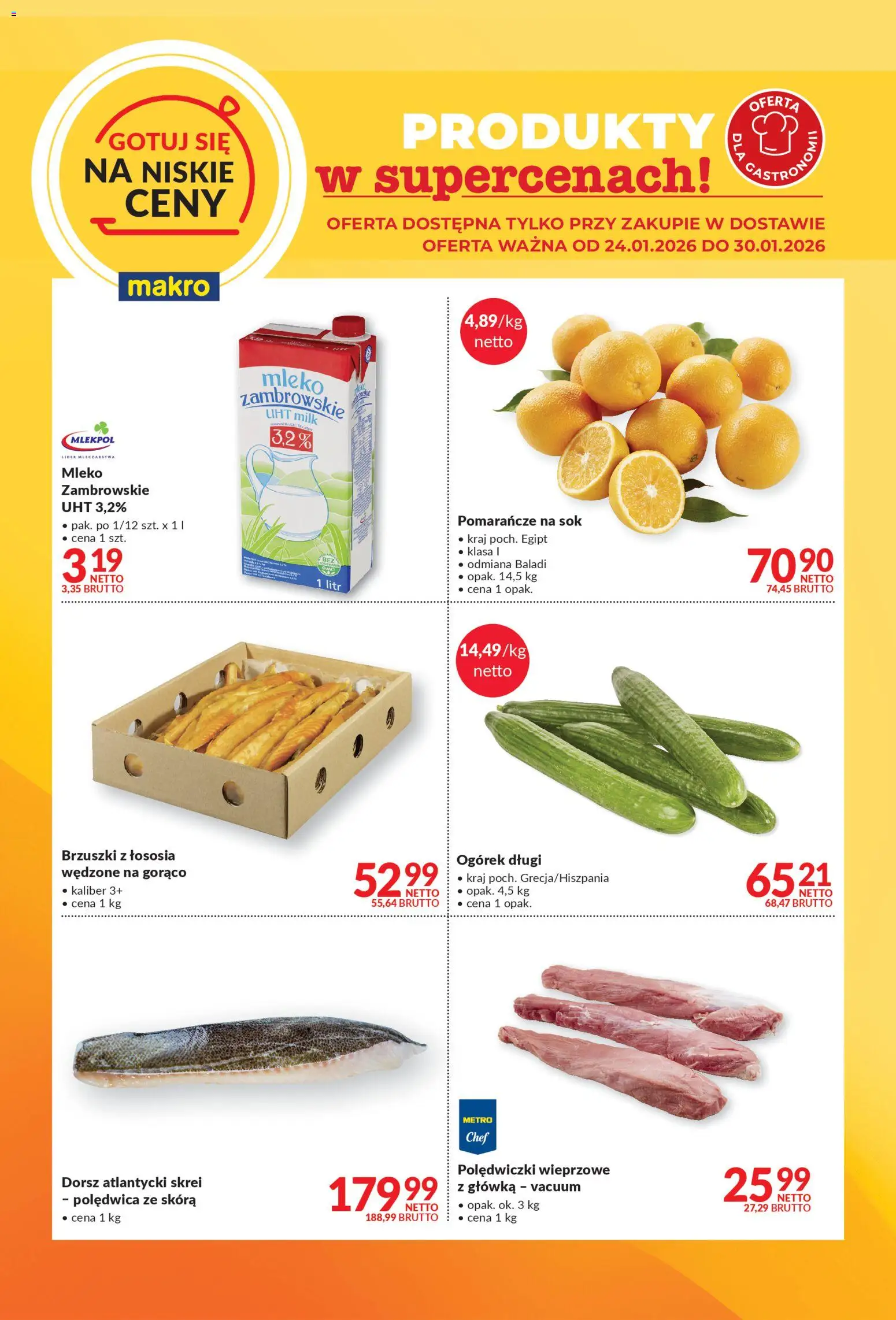 Makro Gazetka - Gotuj się na niskie ceny w dostawie od 17.01.2026 | Strona: 2 | Produkty: Karkówka, Łosoś atlantycki, Polędwiczki wieprzowe, Masło