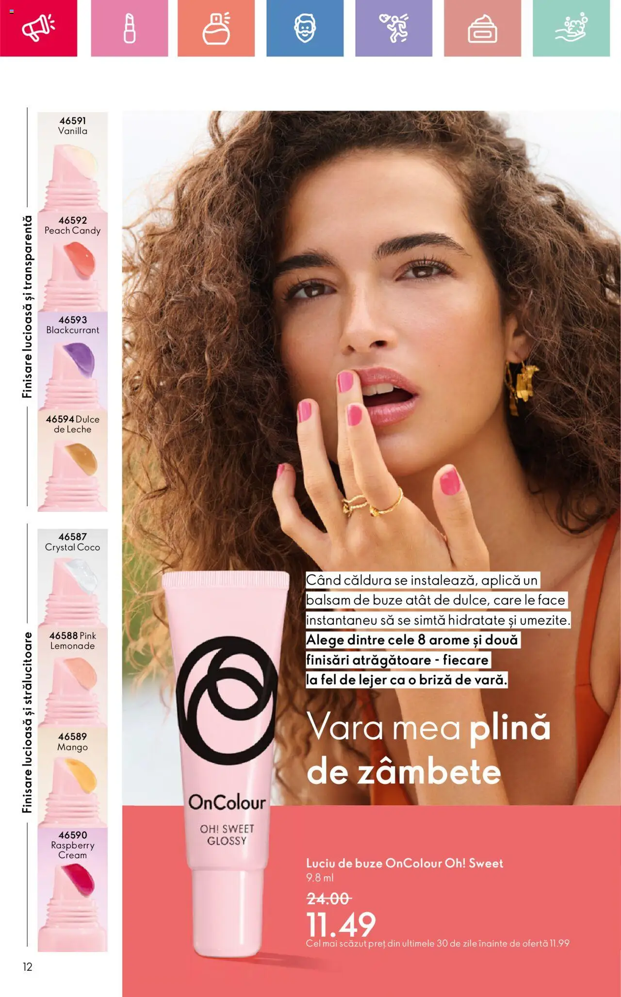 Noul catalog Oriflame – valabil de la 06.07.2025 | Pagină: 12 | Produse: Luciu de buze, Balsam, Mango