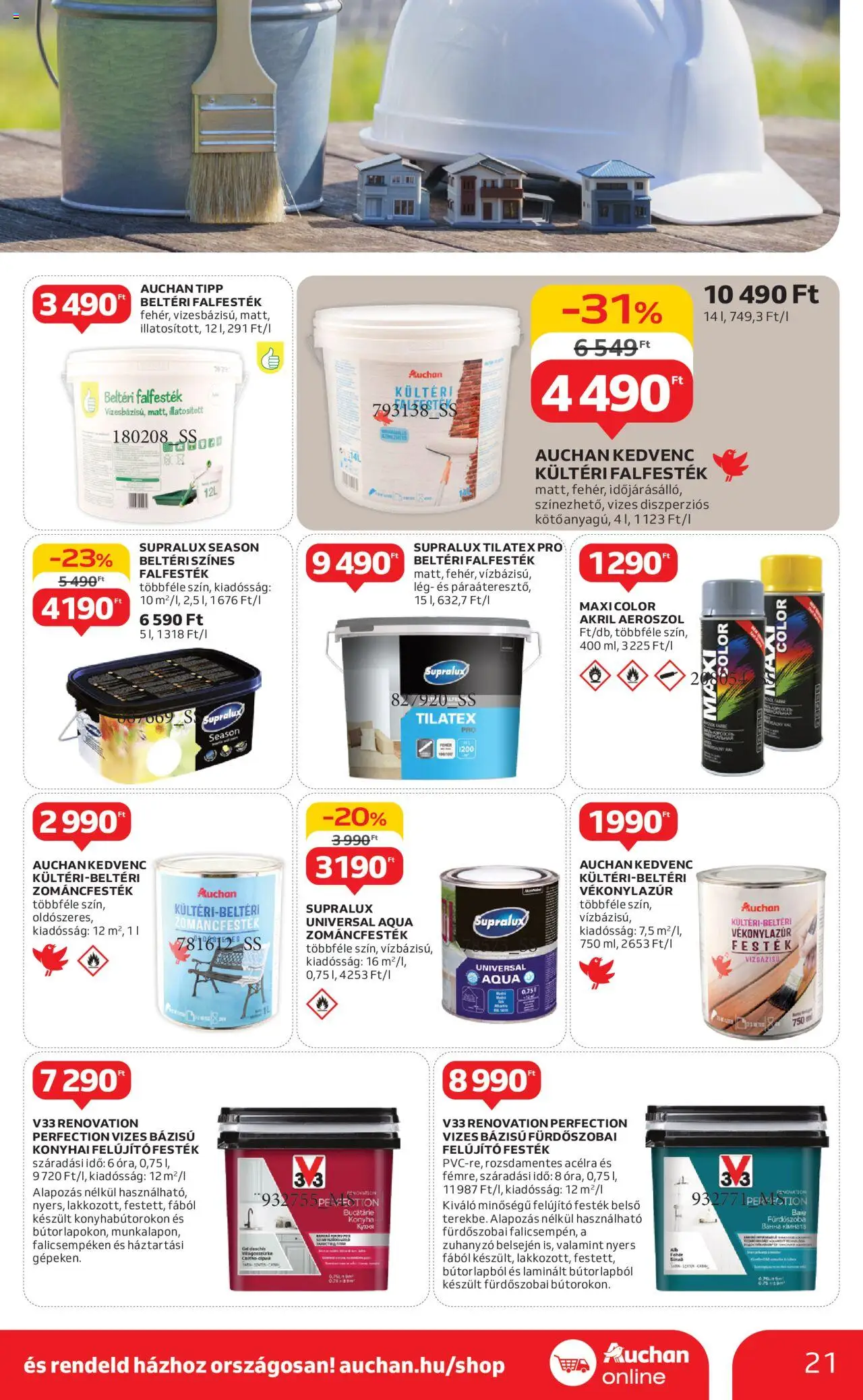 Auchan akciós ujság - amely érvényes a következő dátumtól: 05.06.2025 | Oldal: 21 | Termékek: Bútor, Fürdőszoba bútor, Festék, Fürdőszoba