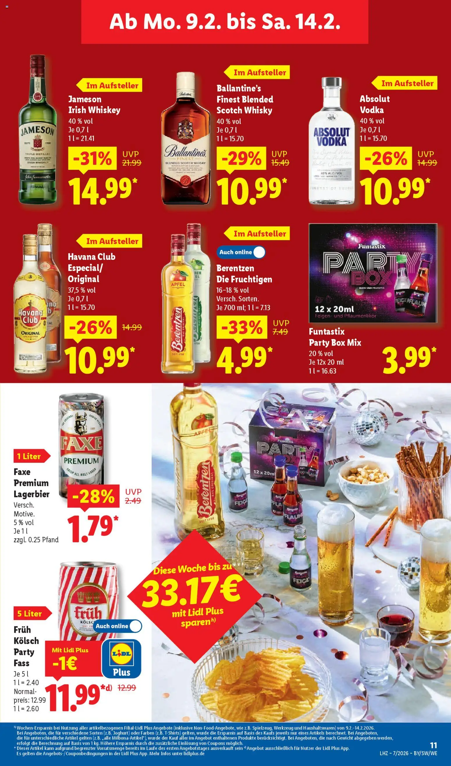 Lidl Prospekt Hilders – gültig ab 09.02.2026 | Seite: 21 | Produkte: Havana club, Joghurt, Vodka, Whiskey