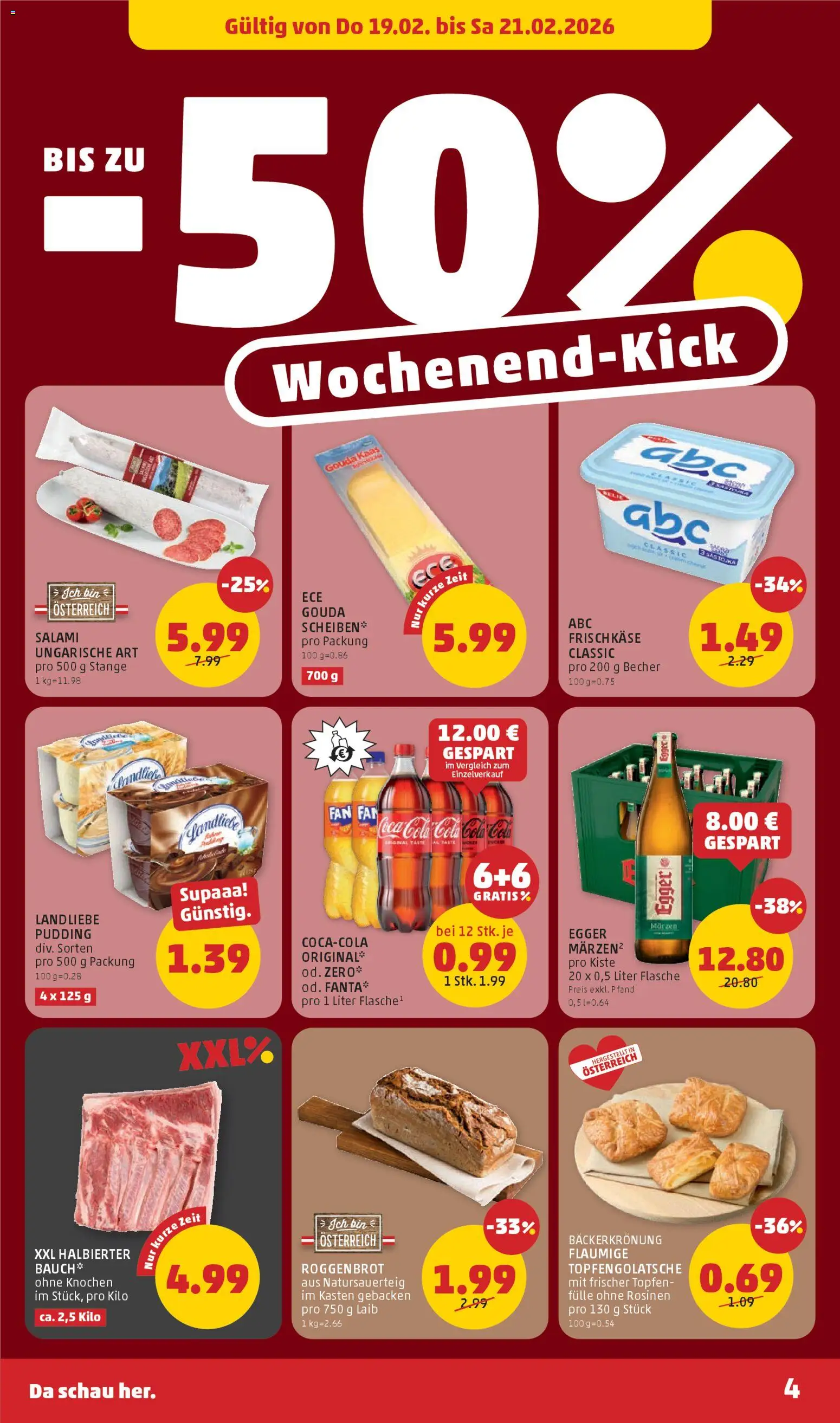 Penny Markt Flugblatt gültig ab 19.02.2026 | Seite: 4 | Produkte: Rosinen, Salami