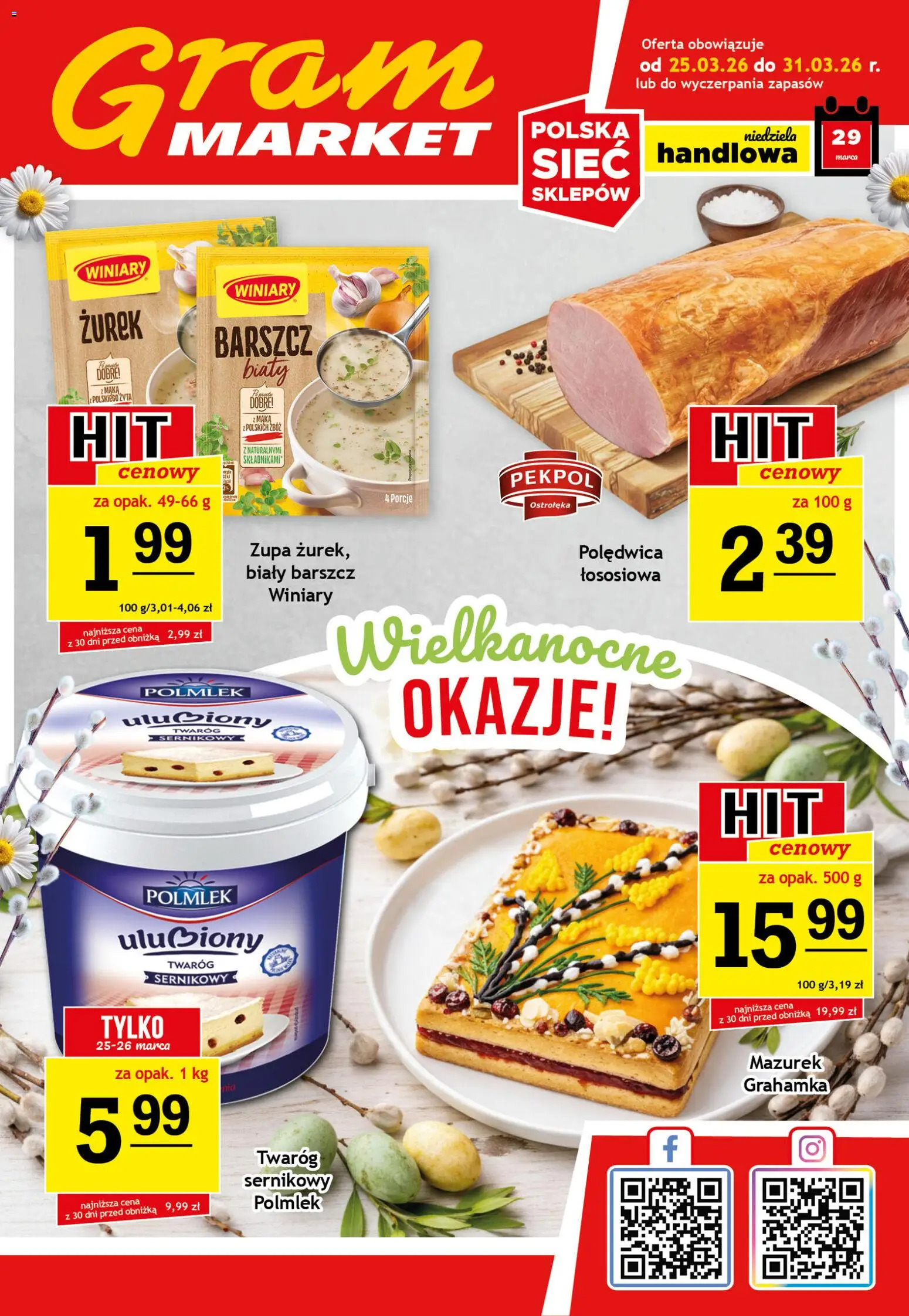 Gram Market gazetka od 25.03.2026 | Strona: 1 | Produkty: Barszcz, Zurek, Zupa, Twaróg