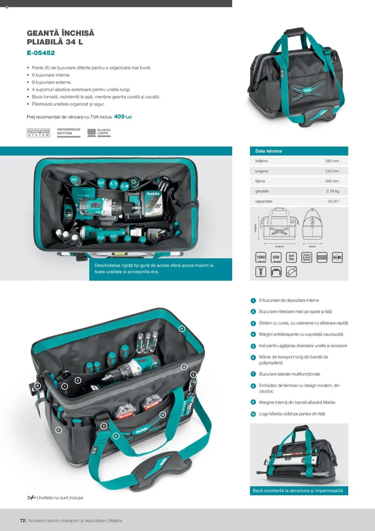 Makita catalog - Accesorii pentru transport si depozitare   – valabil de la 06.09.2021 | Pagină: 72