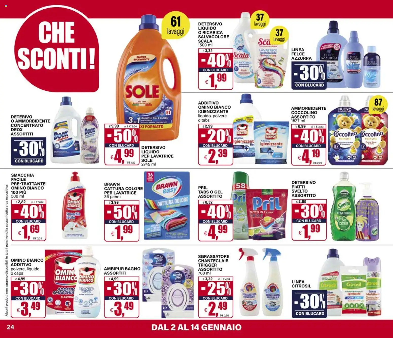Volantino Il Gigante del 02.01.2026 | Pagina: 24 | Prodotti: Ammorbidente, Sgrassatore, Scala, Bagno