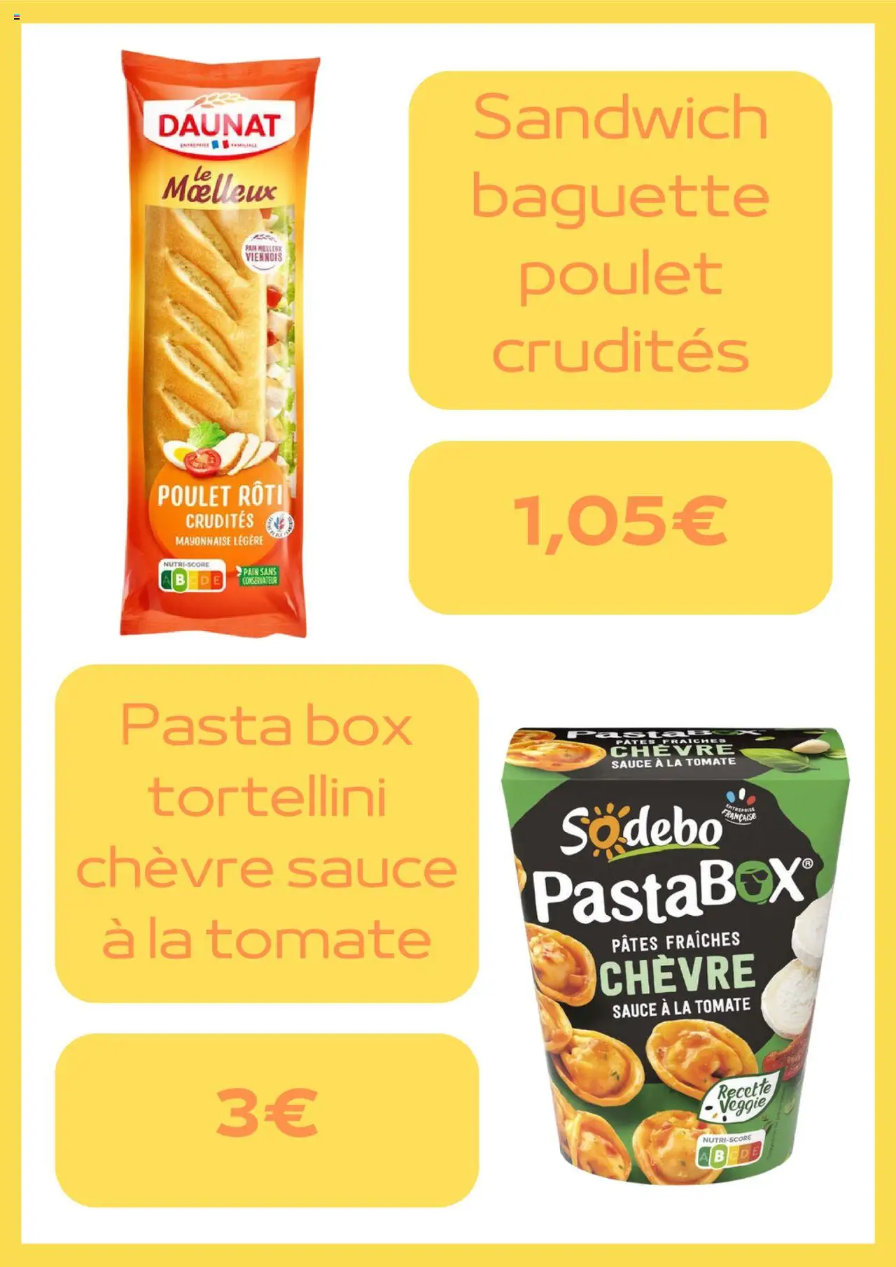  | Page: 5 | Produits: Sauce à la tomate, Mayonnaise, Pasta Box, Pain