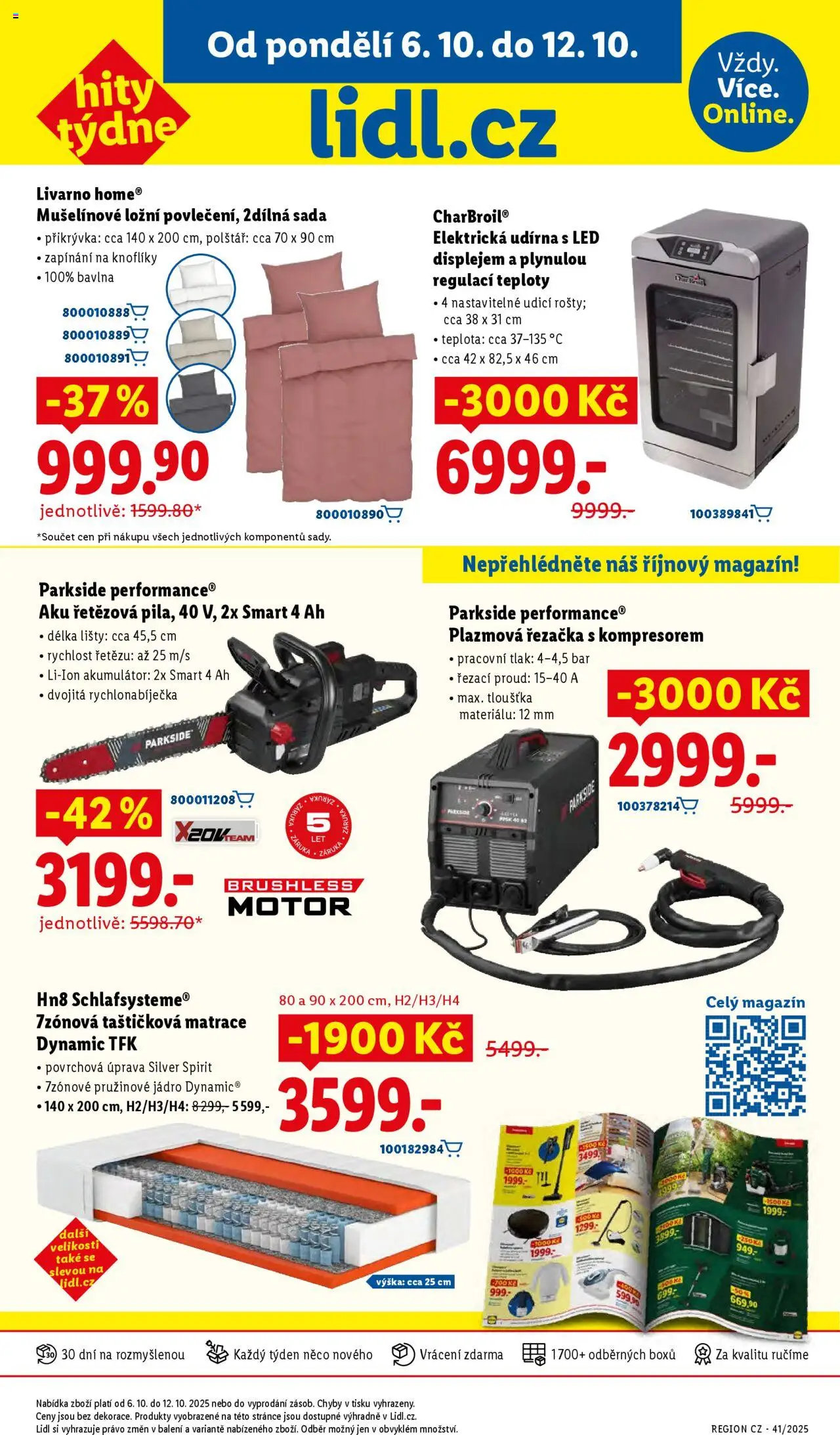Lidl leták - Spotřební zboží od 06.10.2025 | Strana: 15 | Produkty: Řezačka, Matrace, Polštář, LED