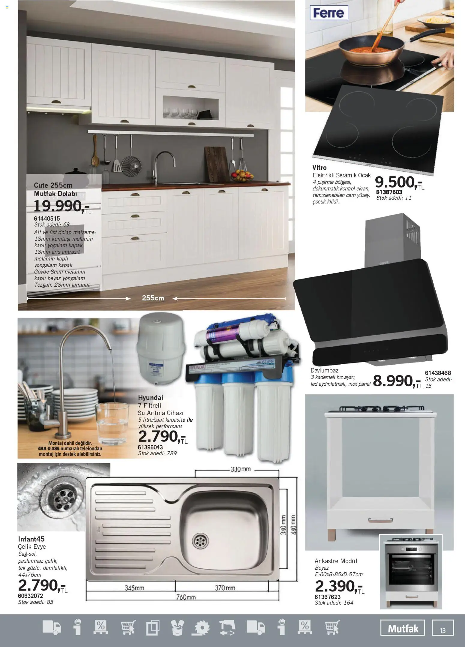 Bauhaus Katalog - 31.01.2026 tarihinden itibaren geçerlidir | Sayfa: 13 | Ürünler: Davlumbaz, Su, Ocak