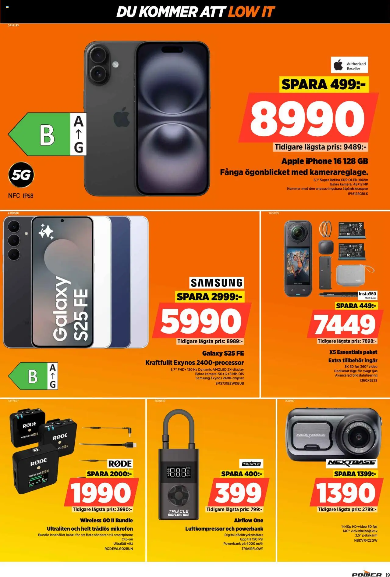 Power reklamblad aktuell från 06.10.2025 | Sida: 19 | Produkter: Äpple, Ljus, Kamera, Mikrofon