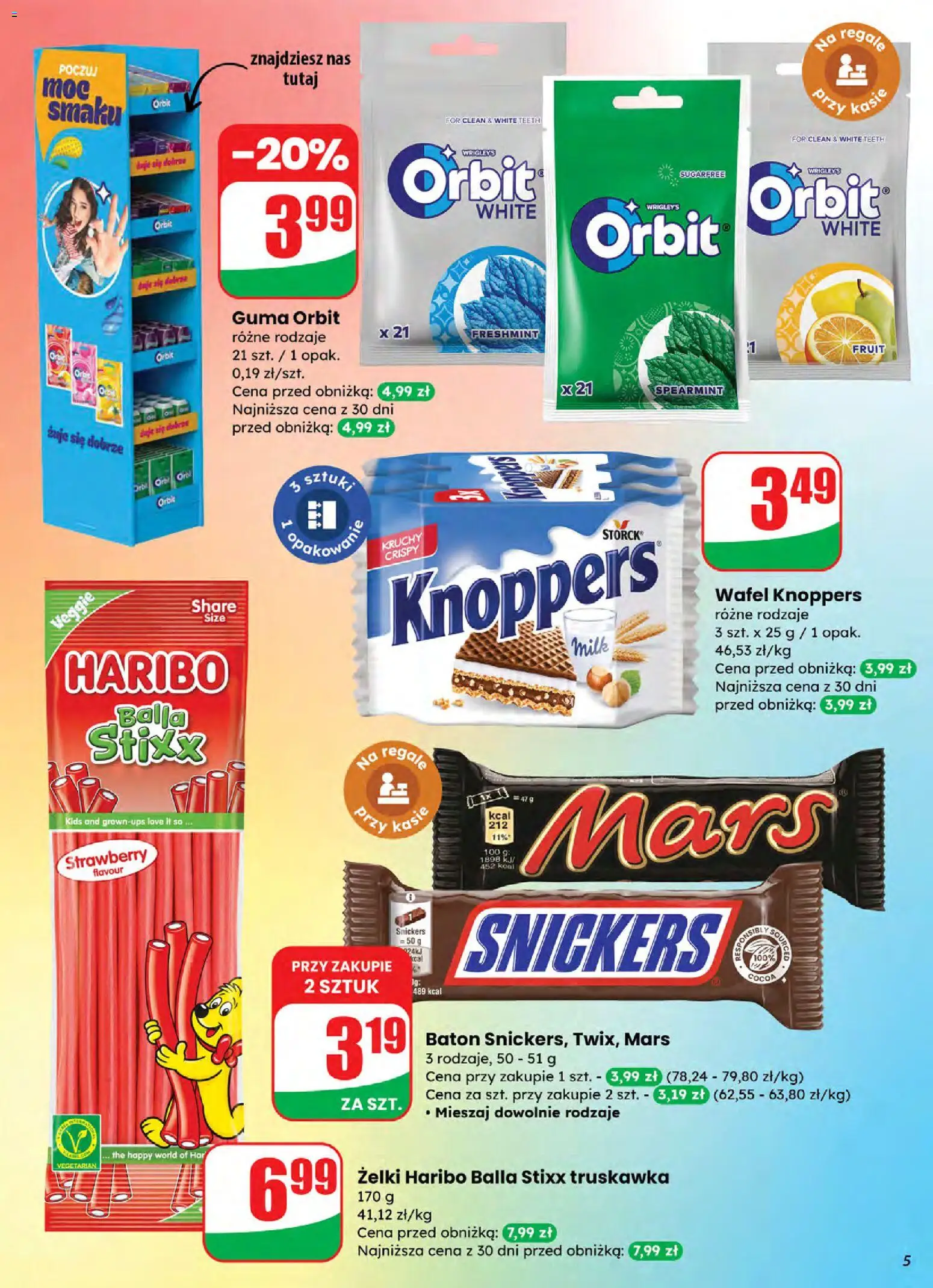 Dino Gazetka od 05.11.2025 | Strona: 5 | Produkty: Żelki haribo, Knoppers, Baton, Żelki