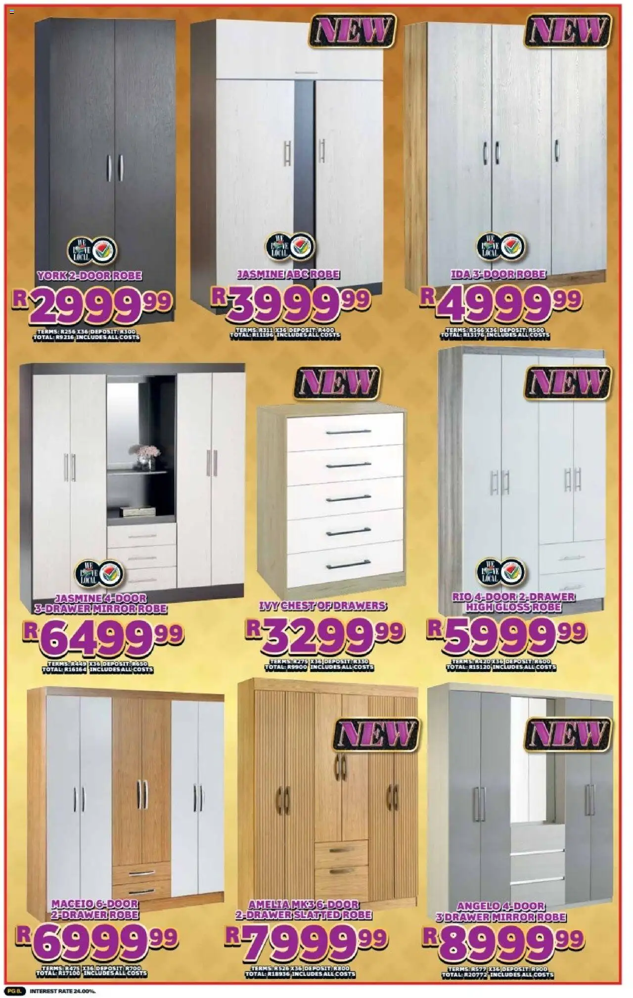 New Lewis Stores catalogue – valid from 01.10.2025 | Page: 8 | Products: Gloss, Chest of drawers, Mirror