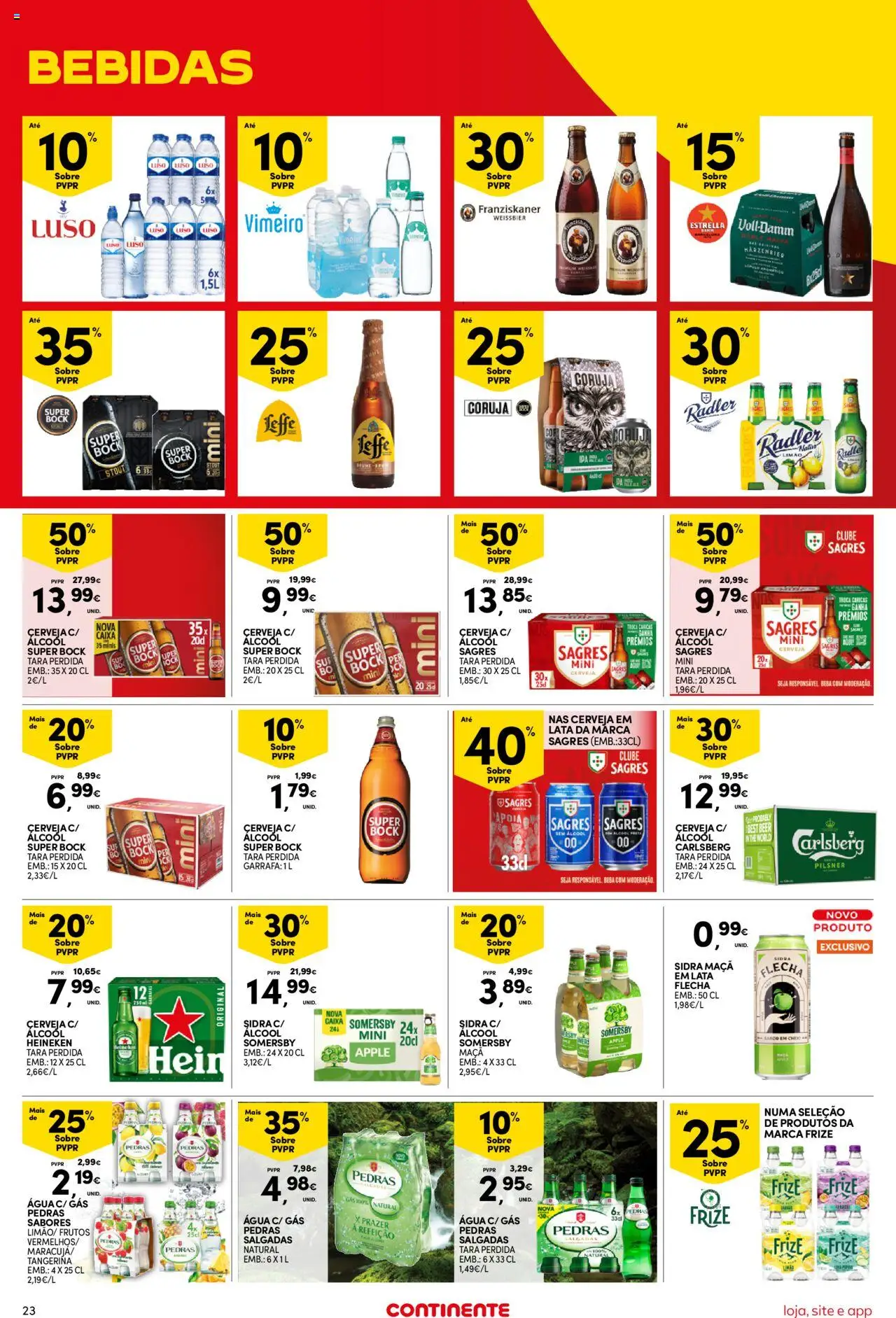 Continente Semanal Continente Bom Dia │ válido de 26.08.2025 | Página: 23 | Produtos: Super bock, Caixa, Somersby, Água mineral