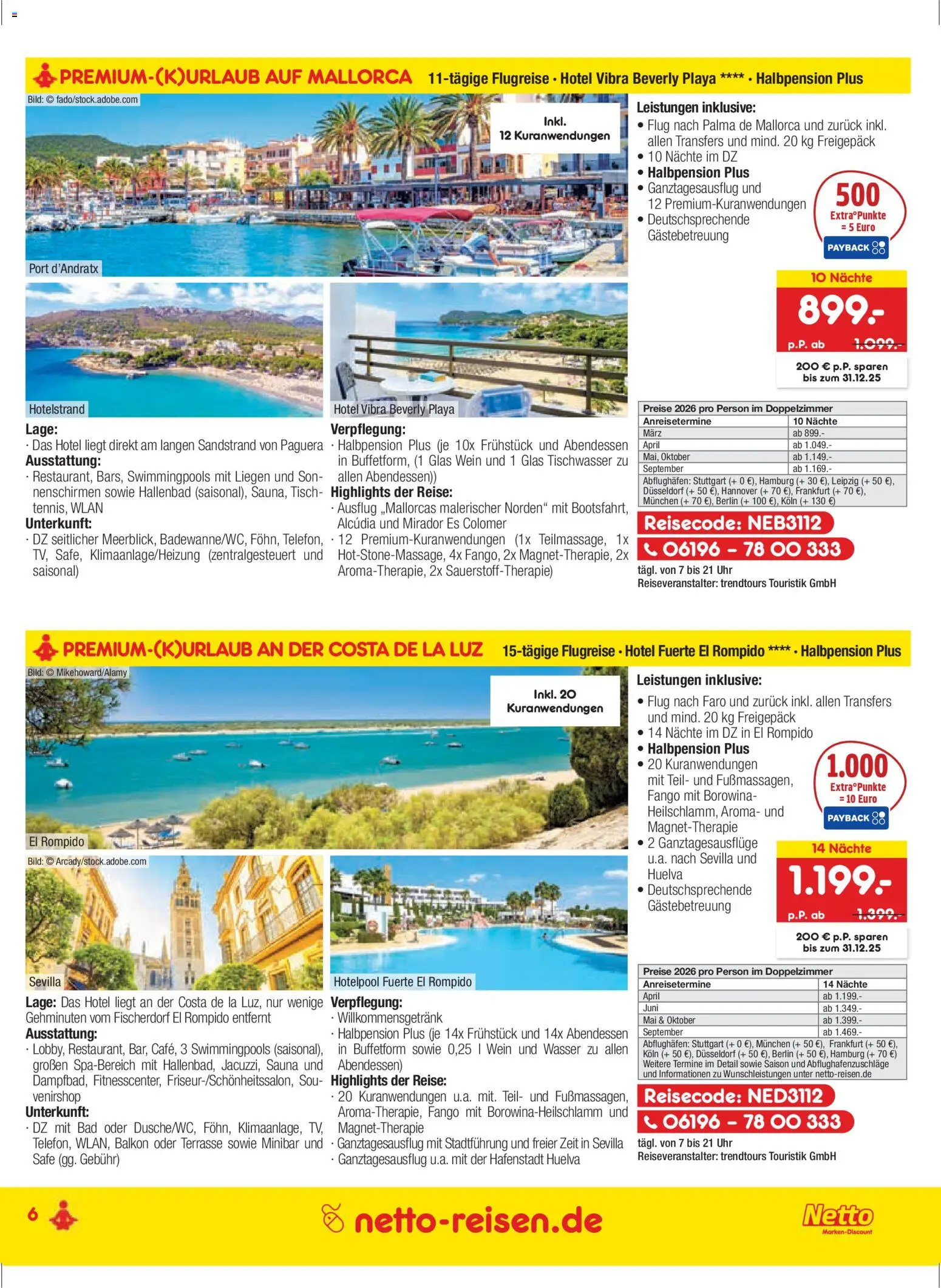 Netto Reisen Prospekt 	 – gültig ab 27.11.2025 | Seite: 6 | Produkte: Tisch, Bad, Wein, Uhr