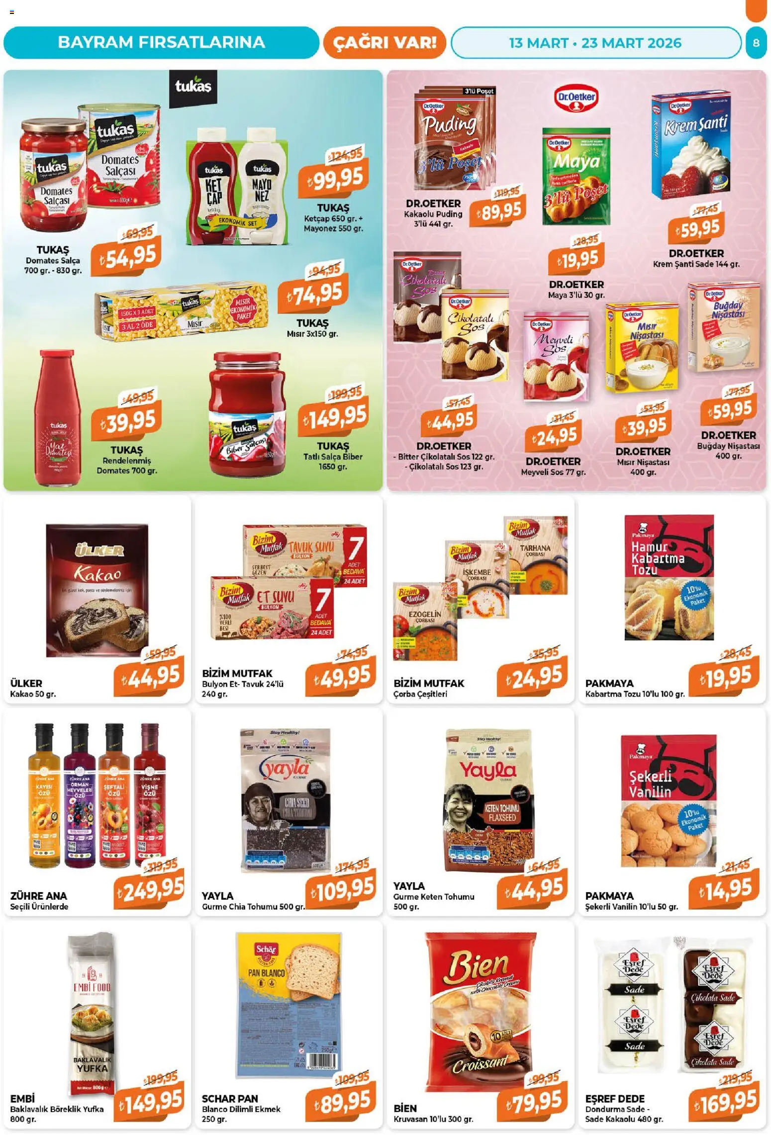 Çağrı Market Katalog - 13.03.2026 tarihinden itibaren geçerlidir | Sayfa: 8 | Ürünler: Ketçap, Mayo, Dondurma, Şeftali