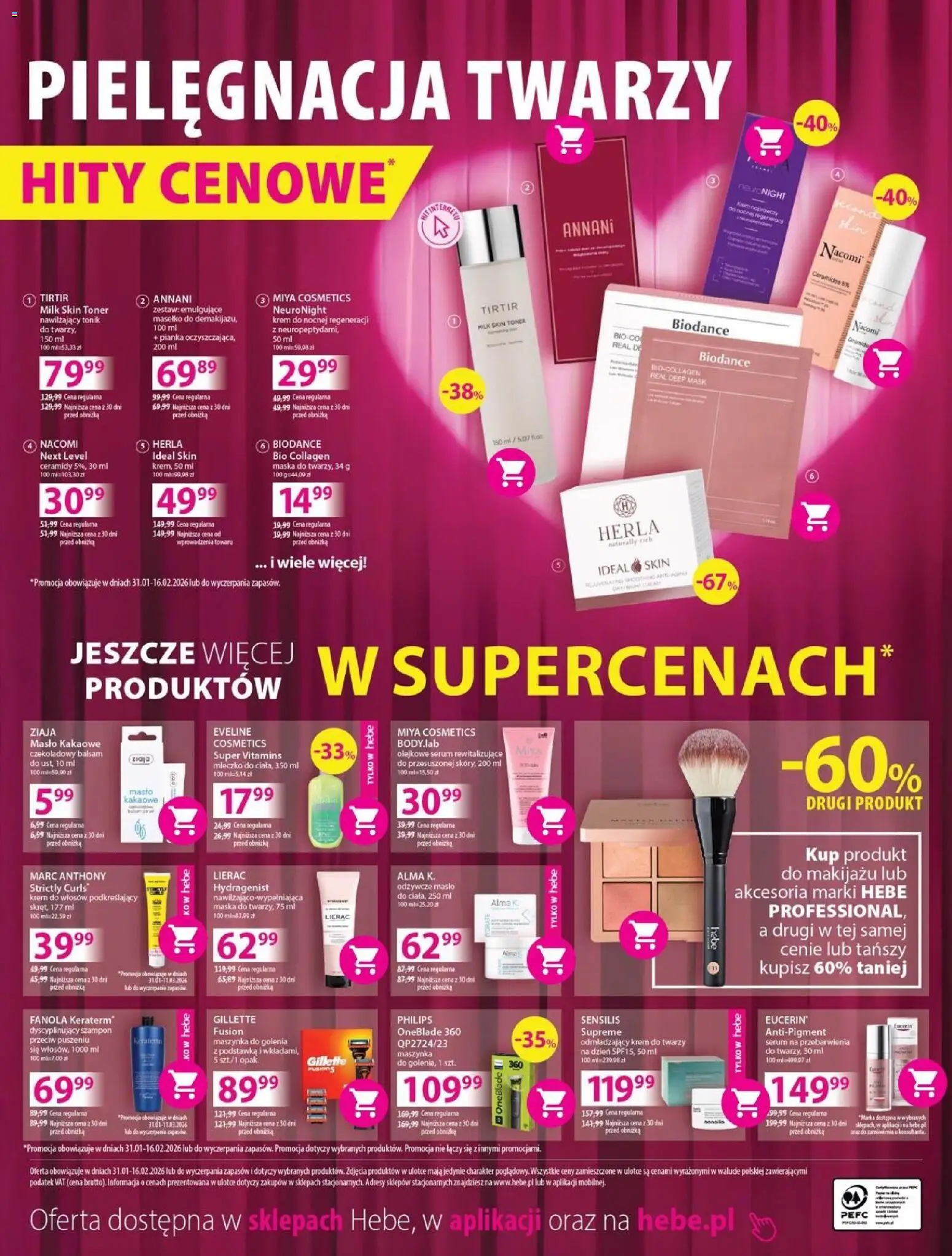 Hebe Gazetka - Walentynki od 31.01.2026 | Strona: 2 | Produkty: Szampon, Maska, Lotion, Krem do twarzy
