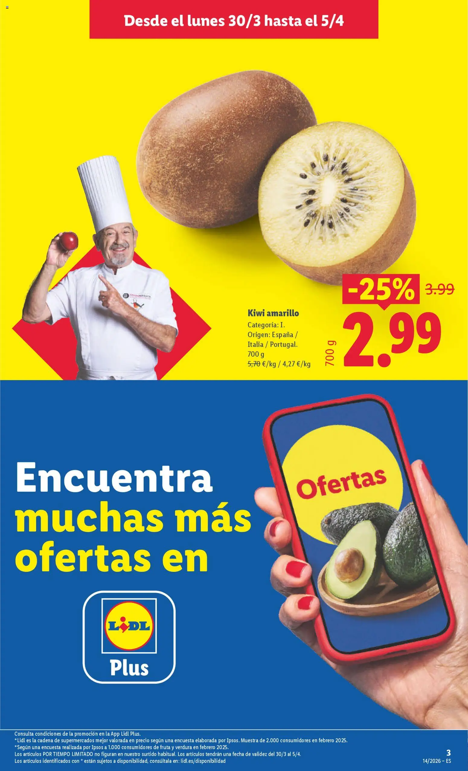 Lidl folleto │ válido desde el 30.03.2026 | Página: 3 | Productos: Kiwi