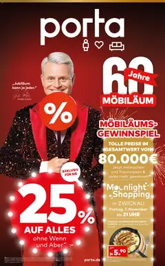 Porta! Möbiläum bei porta mit 25% auf ALLES, ohne Wenn und Aber - Zwickau ab 03.11.2025 gültig
