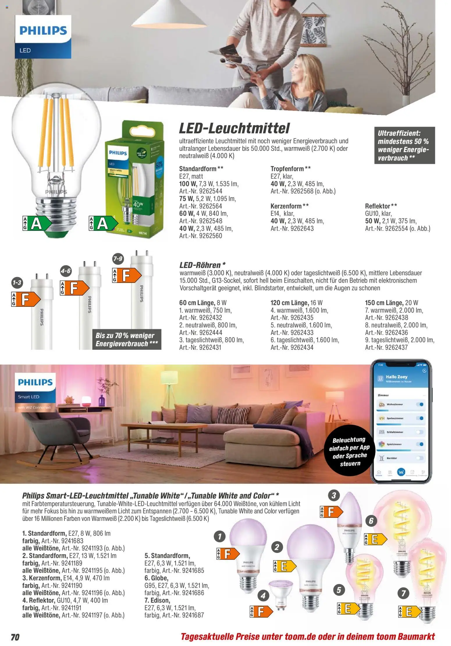 Toom Baumarkt  Wohnen & Haushalt 2026 – gültig ab 01.01.2026 | Seite: 70 | Produkte: Philips