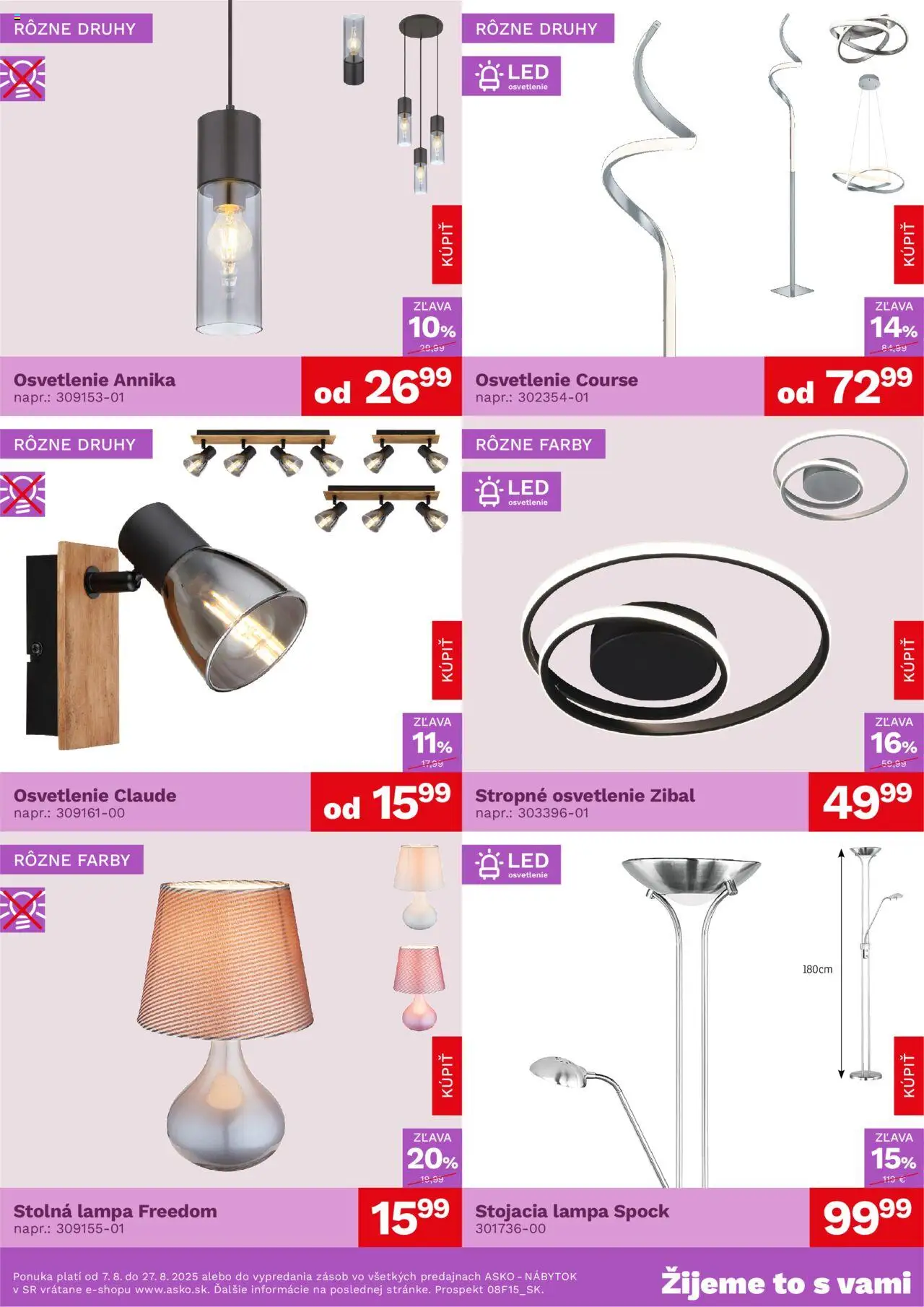 ASKO nábytok bytové doplnky za skvelé ceny │ platný od 07.08.2025 | Strana: 4 | Produkty: Nábytok, Led osvetlenie, Osvetlenie, Lampa