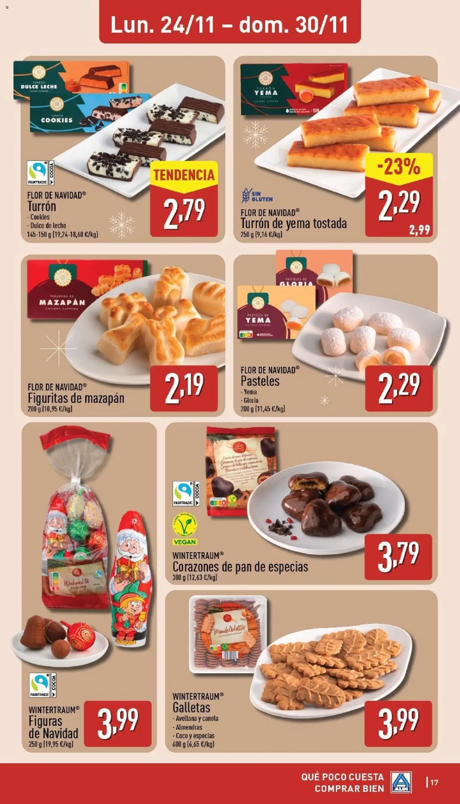 Aldi folleto Canarias │ válido desde el 24.11.2025 | Página: 17 | Productos: Leche, Pan, Τυρόπιτα, Galletas