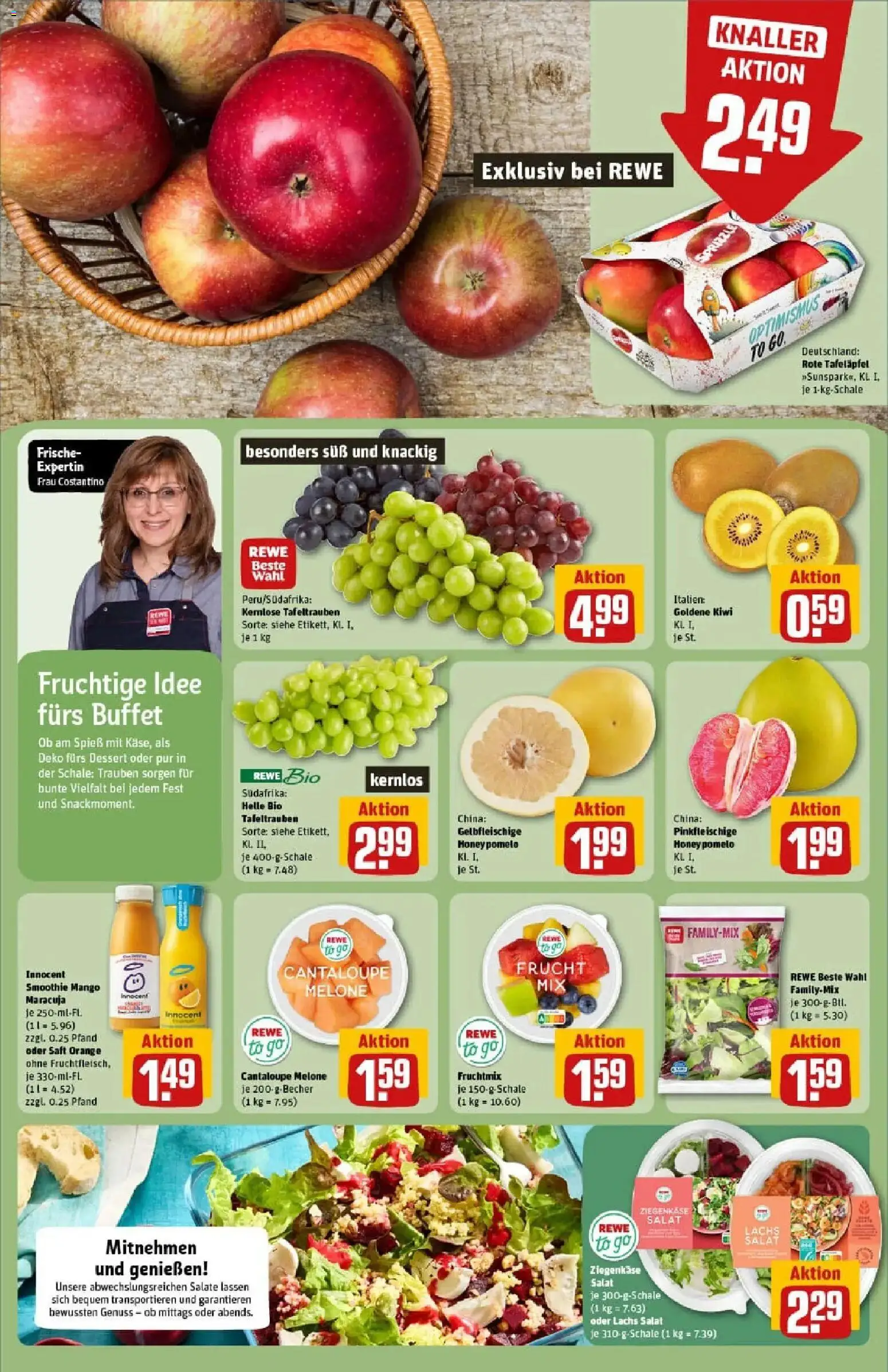Rewe prospekt Hamburg / Wilhelmsburg	 – gültig ab 11.01.2026 | Seite: 6 | Produkte: Trauben, Lachs, Melone, Salat