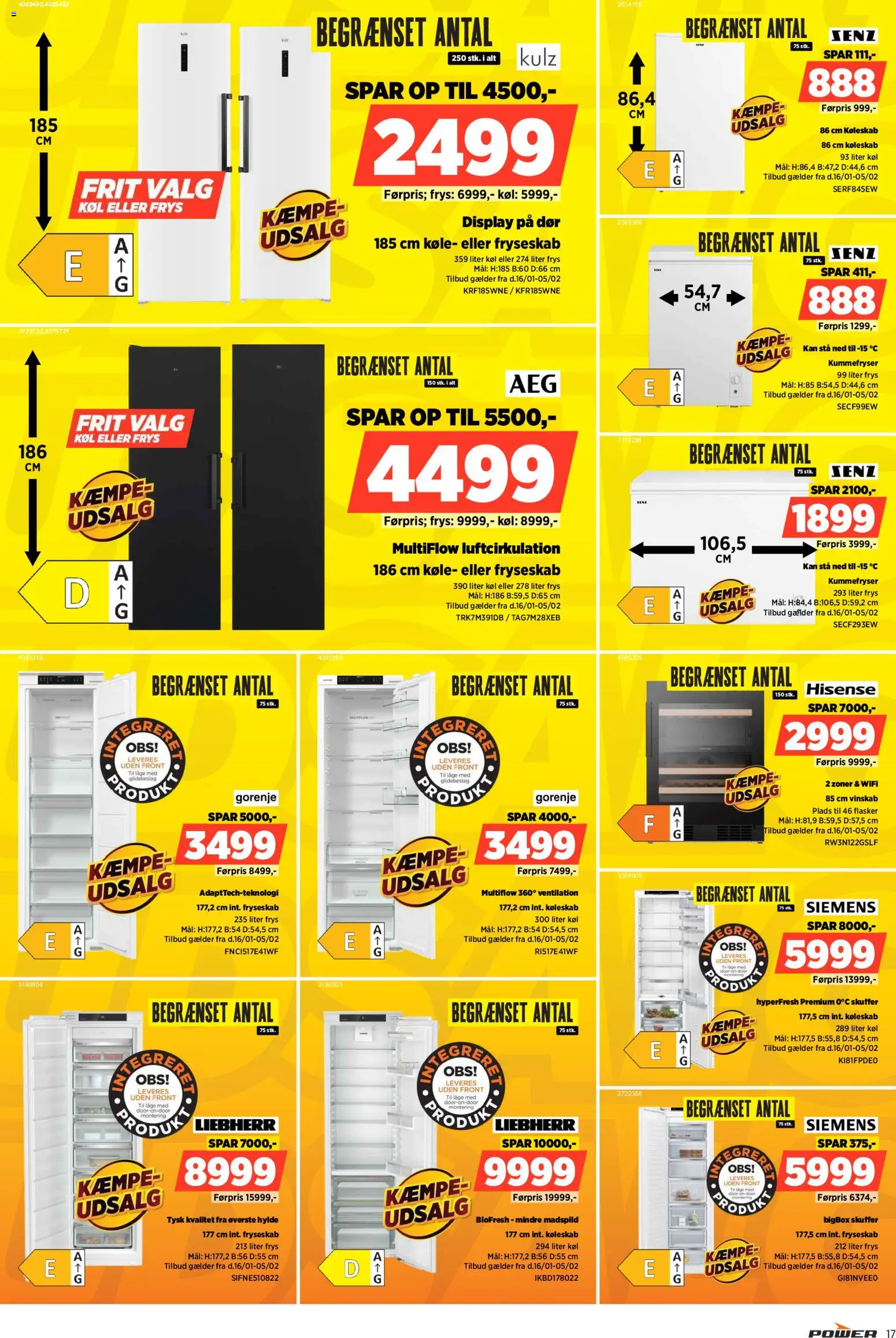 Power tilbudsavis – gyldig fra 16.01.2026 | Side: 17 | Produkter: Hylde, Køleskab