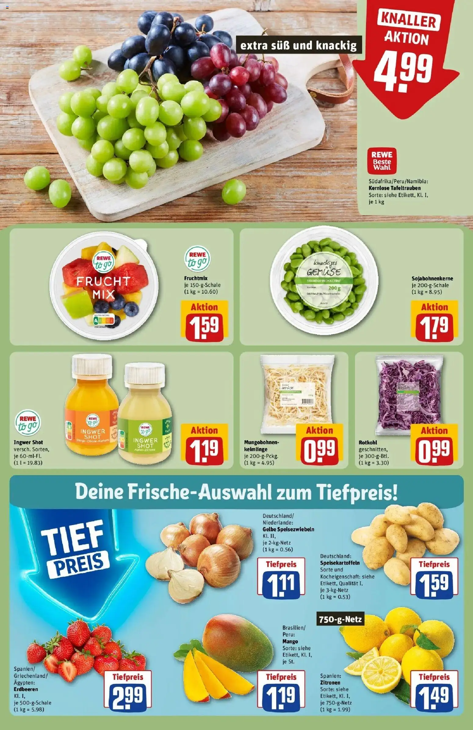 Rewe Prospekt Diez	 – gültig ab 15.03.2026 | Seite: 8 | Produkte: Rotkohl, Gemüse, Mango, Zitronen