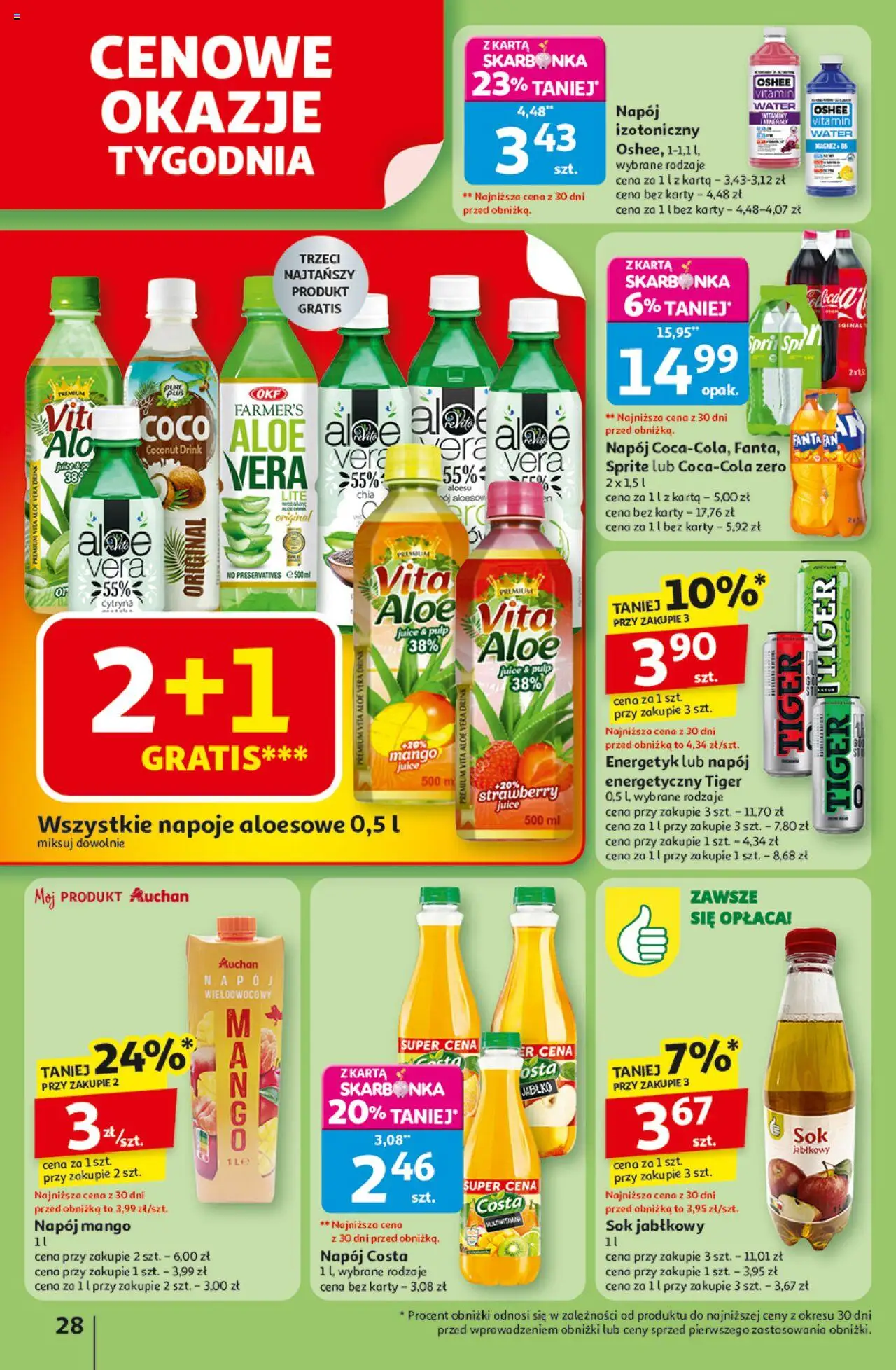 Auchan Gazetka - Pewność niskich cen Hipermarket od 07.08.2025 | Strona: 28 | Produkty: Cytryna, Karta, Sok jabłkowy, Sprite