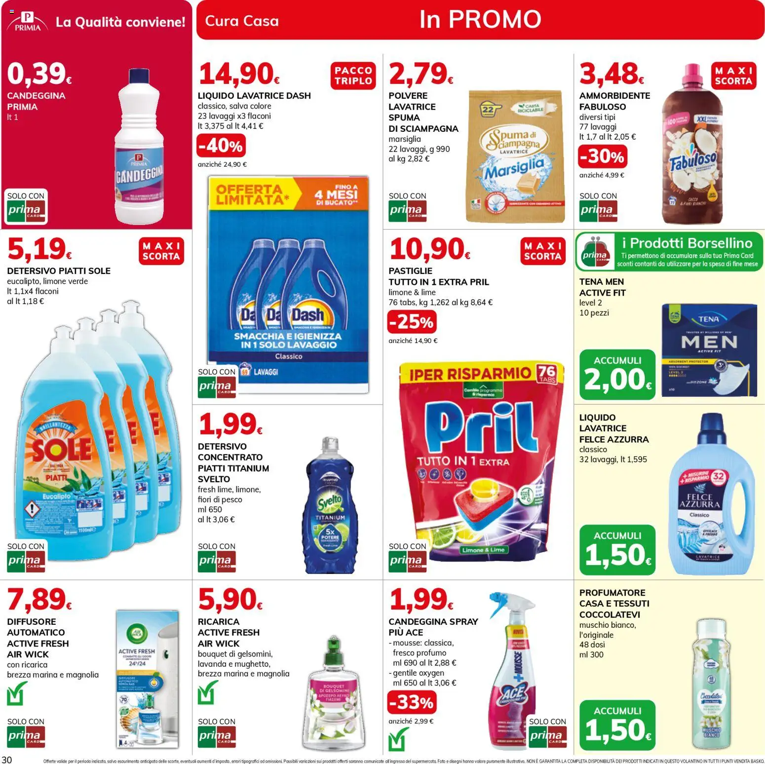 Volantino Basko del 24.03.2026 | Pagina: 30 | Prodotti: Ammorbidente, Candeggina, Limone, Lavatrice