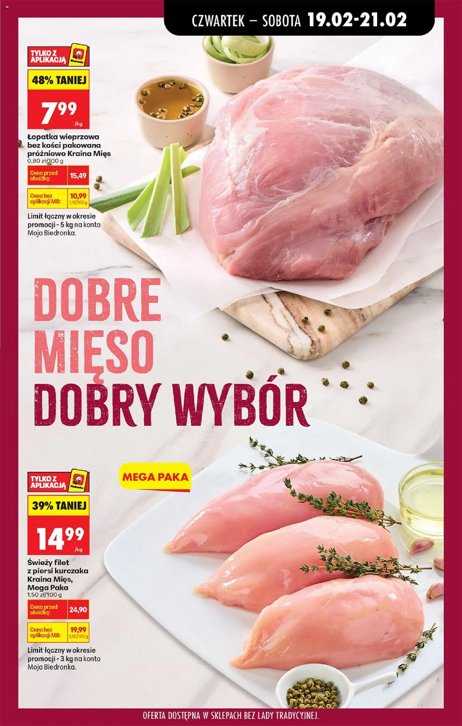 Biedronka gazetka - Oferta w tym tygodniu od 19.02.2026 | Strona: 31 | Produkty: Mięso, Kraina mięs, Łopatka wieprzowa, Filet z piersi kurczaka