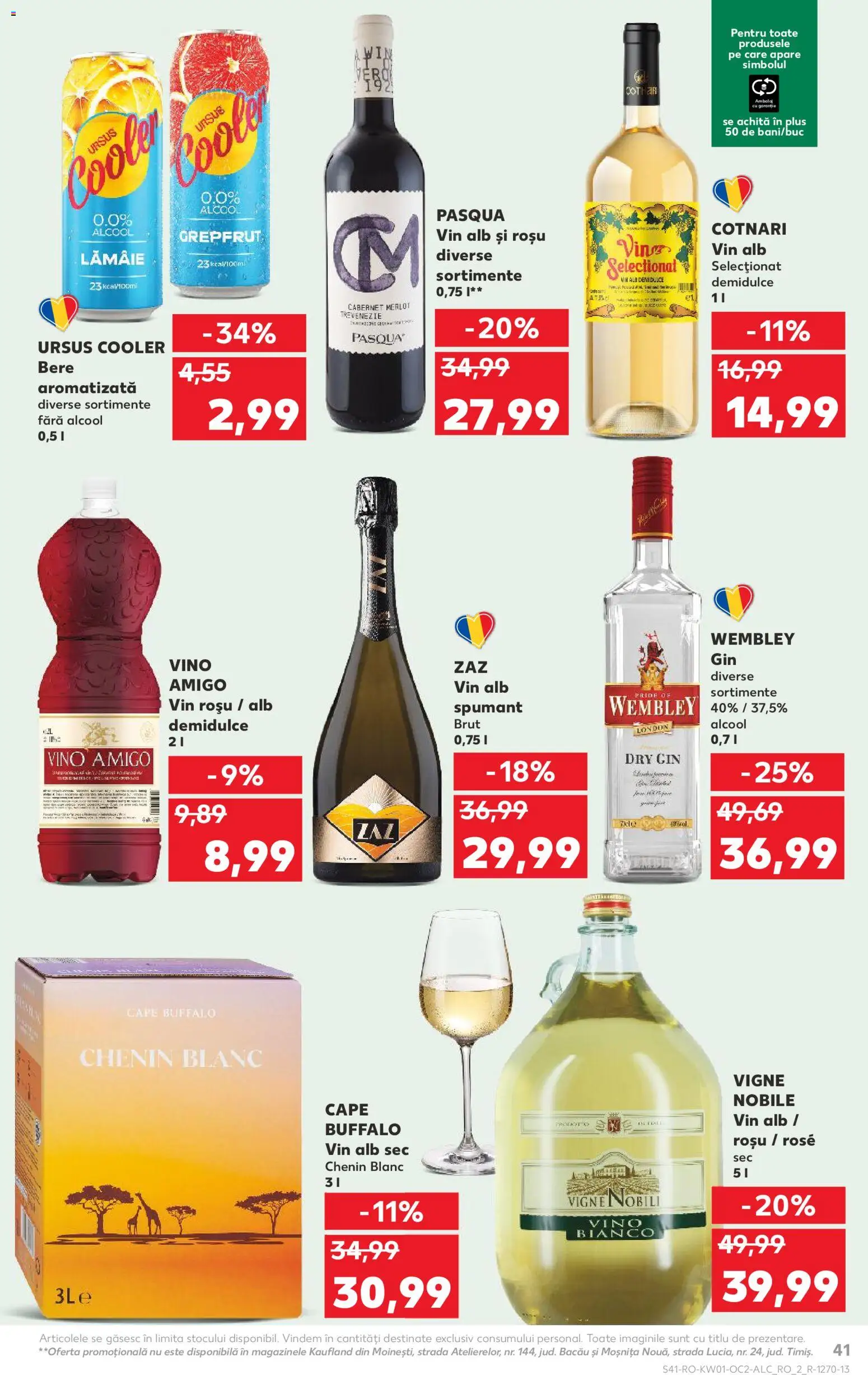 Noul catalog Kaufland – valabil de la 31.12.2025 | Pagină: 41 | Produse: Vin, Bere, Gin, Lămâie