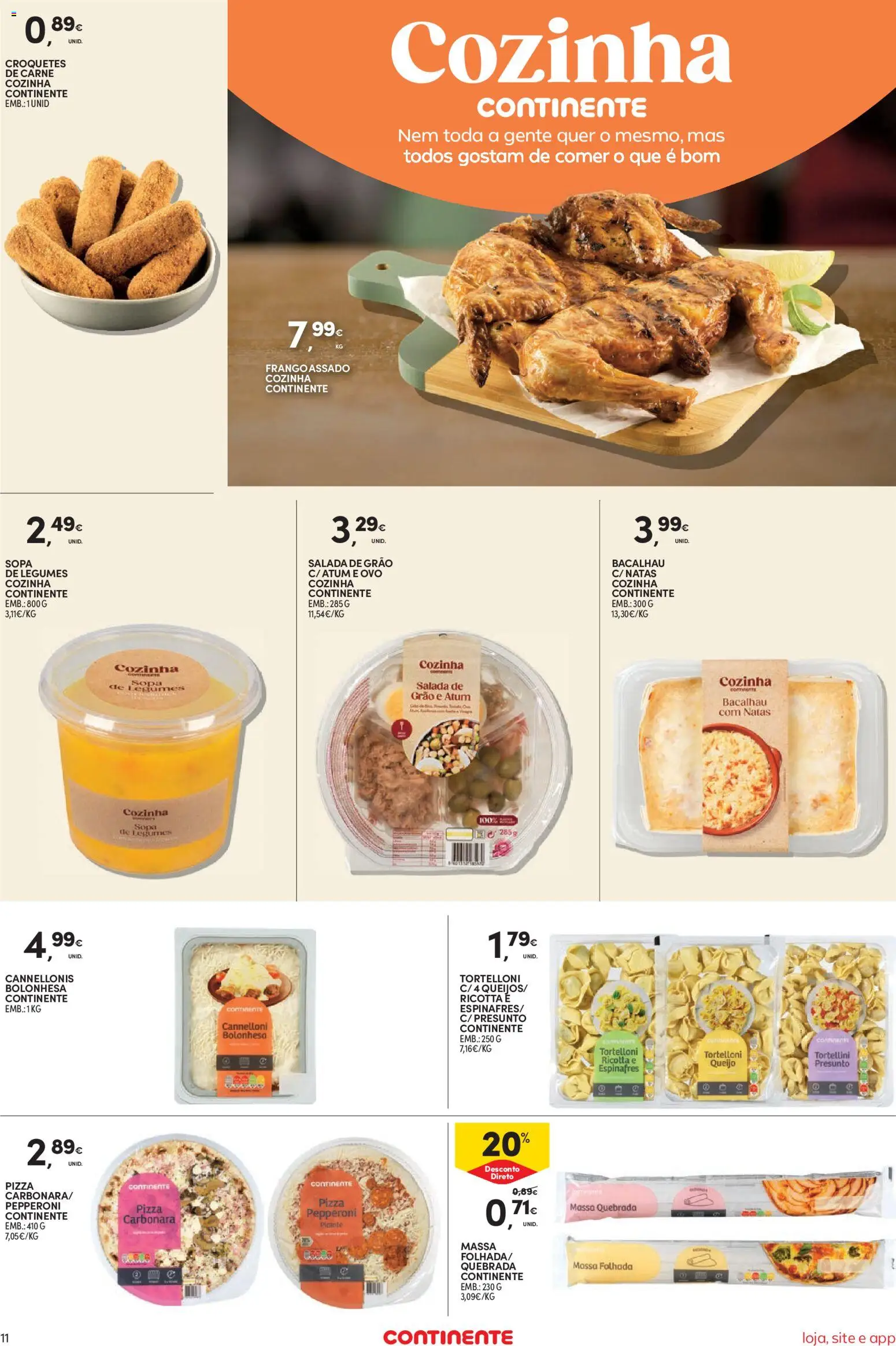 Continente Semanal Continente Bom Dia │ válido de 09.12.2025 | Página: 11 | Produtos: Atum, Frango, Presunto, Massa