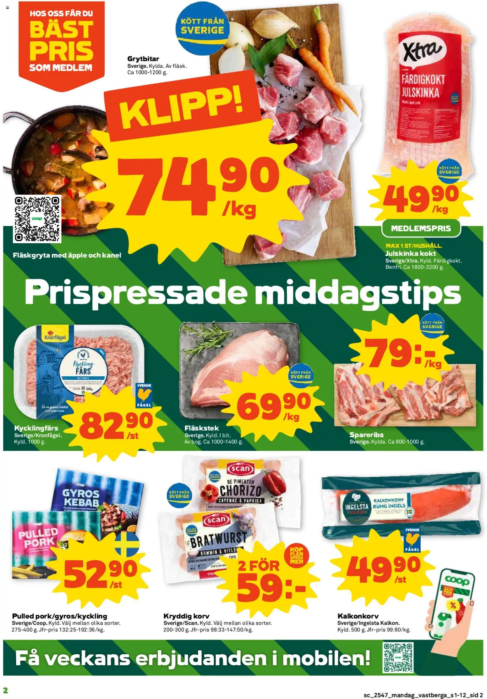 Coop Forum reklamblad aktuell från 17.11.2025 | Sida: 2 | Produkter: Kanel, Äpple, Chorizo