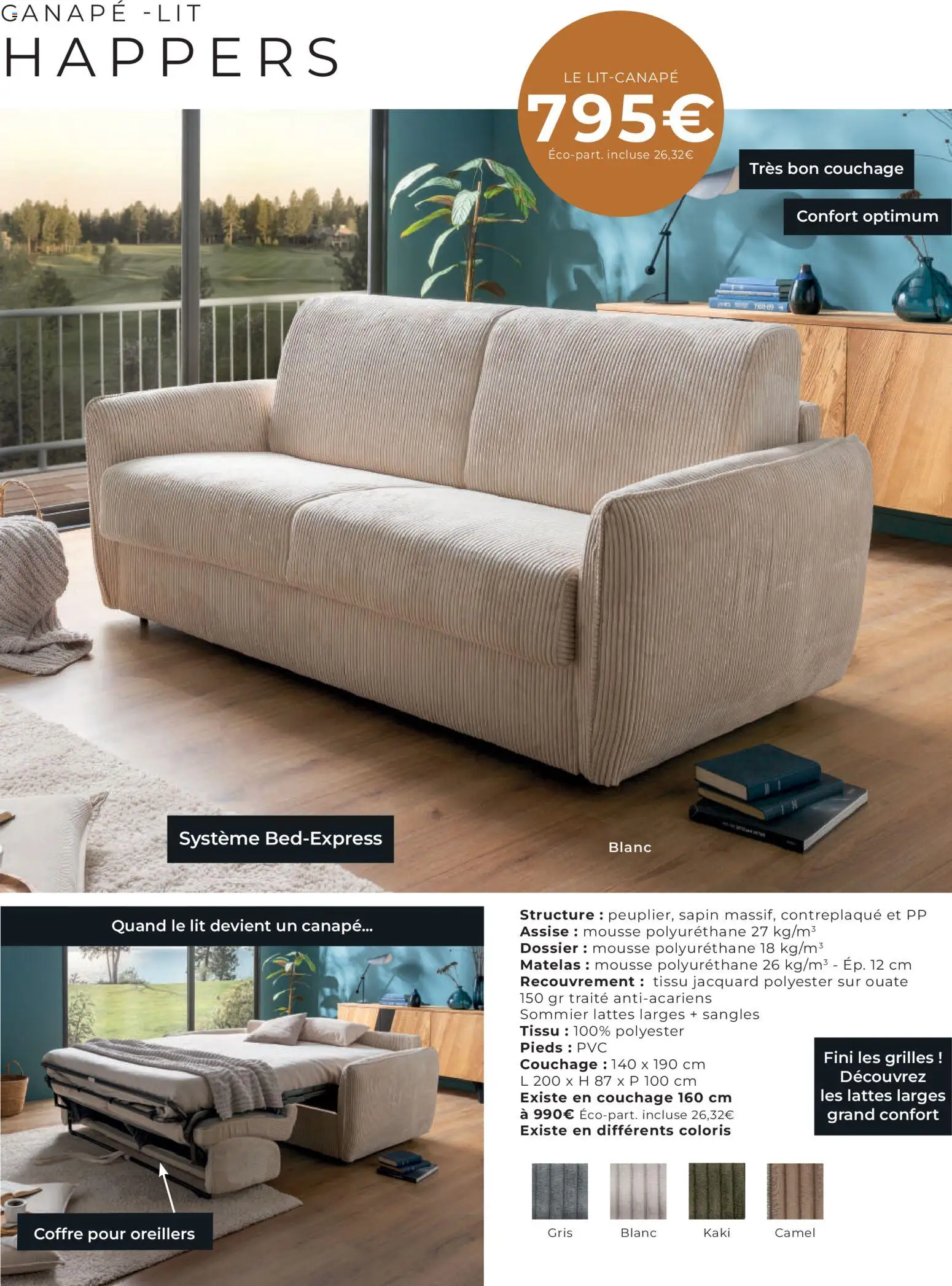 {H1} | Page: 19 | Produits: Kaki, Mousse, Matelas, Sommier