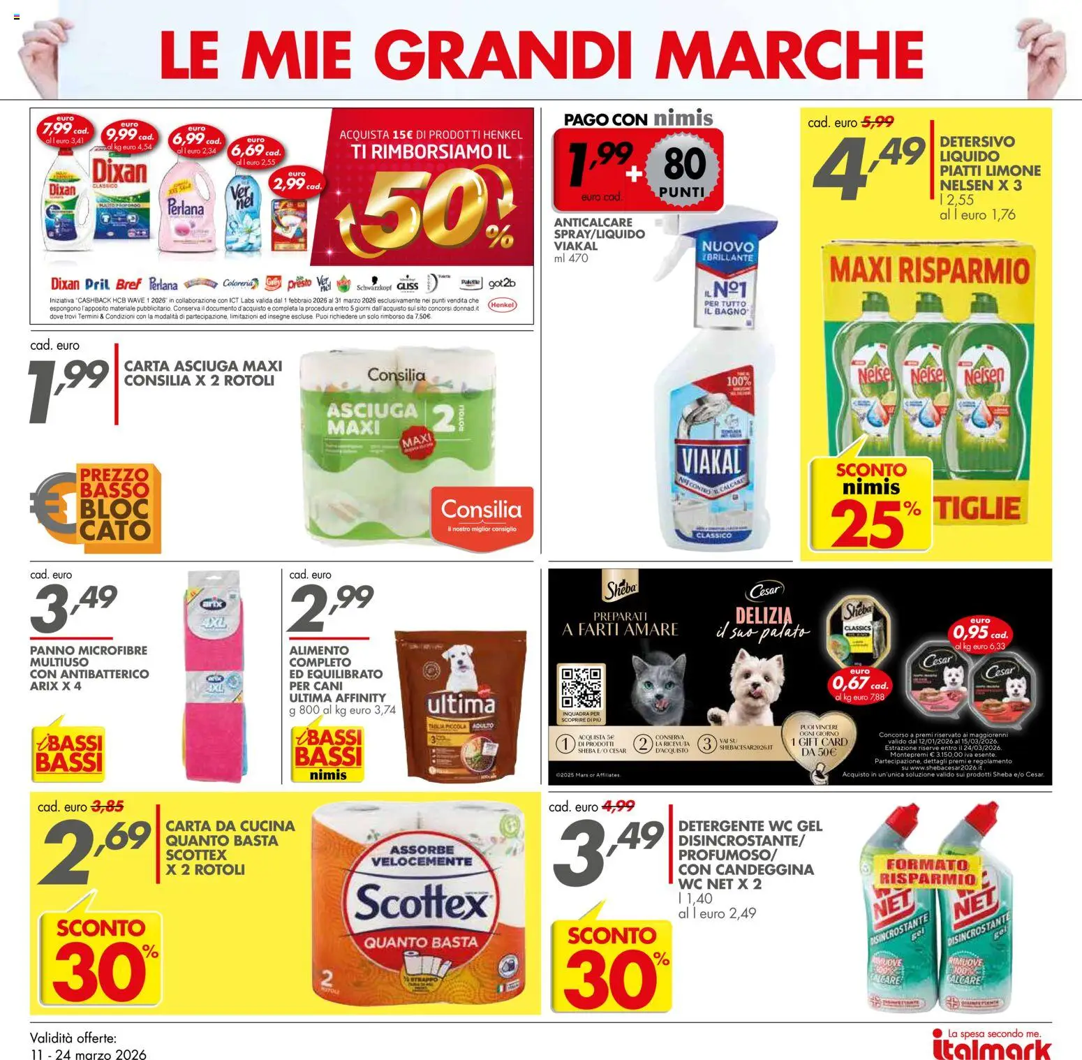 Volantino Italmark del 11.03.2026 | Pagina: 5 | Prodotti: Detergente, Candeggina, Anticalcare, Limone