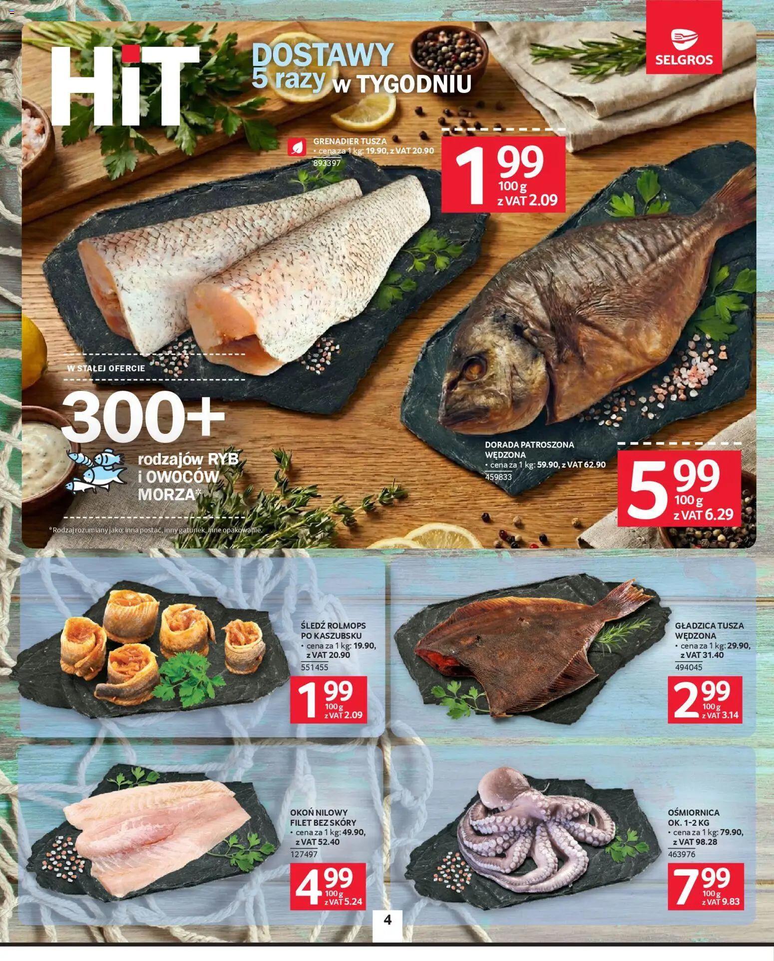 Selgros cash&carry gazetka od 05.03.2026 | Strona: 4 | Produkty: Śledź, Dorada