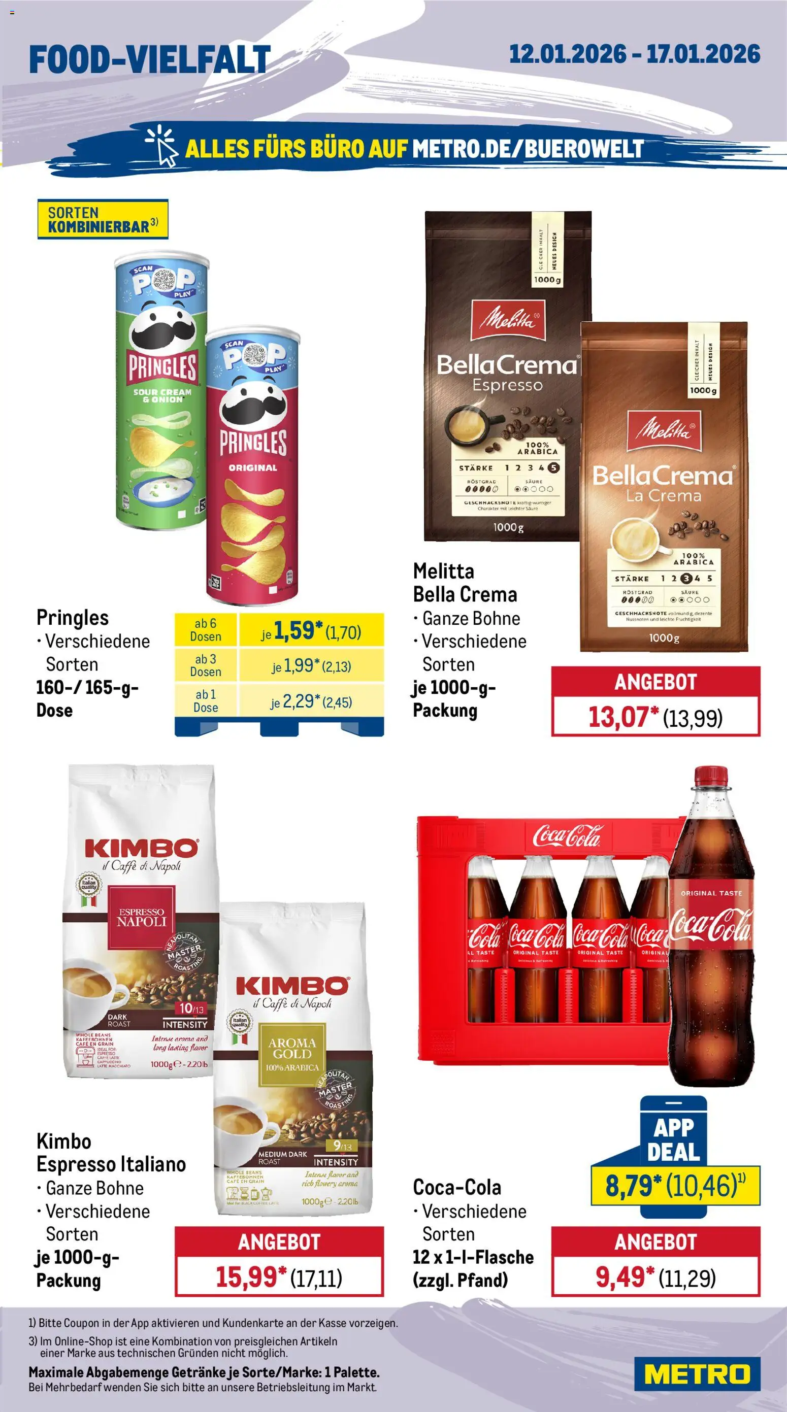 Metro Prospekt 	 – gültig ab 12.01.2026 | Seite: 13 | Produkte: Melitta, Coca cola, Cola, Pringles