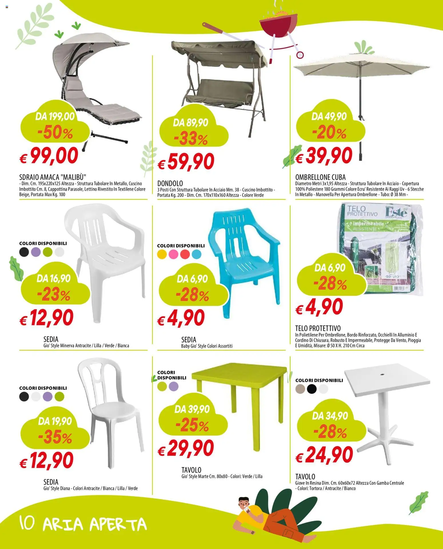 Volantino Galassia del 23.03.2026 | Pagina: 10 | Prodotti: Tubo, Lettino, Cuscino, Sedia